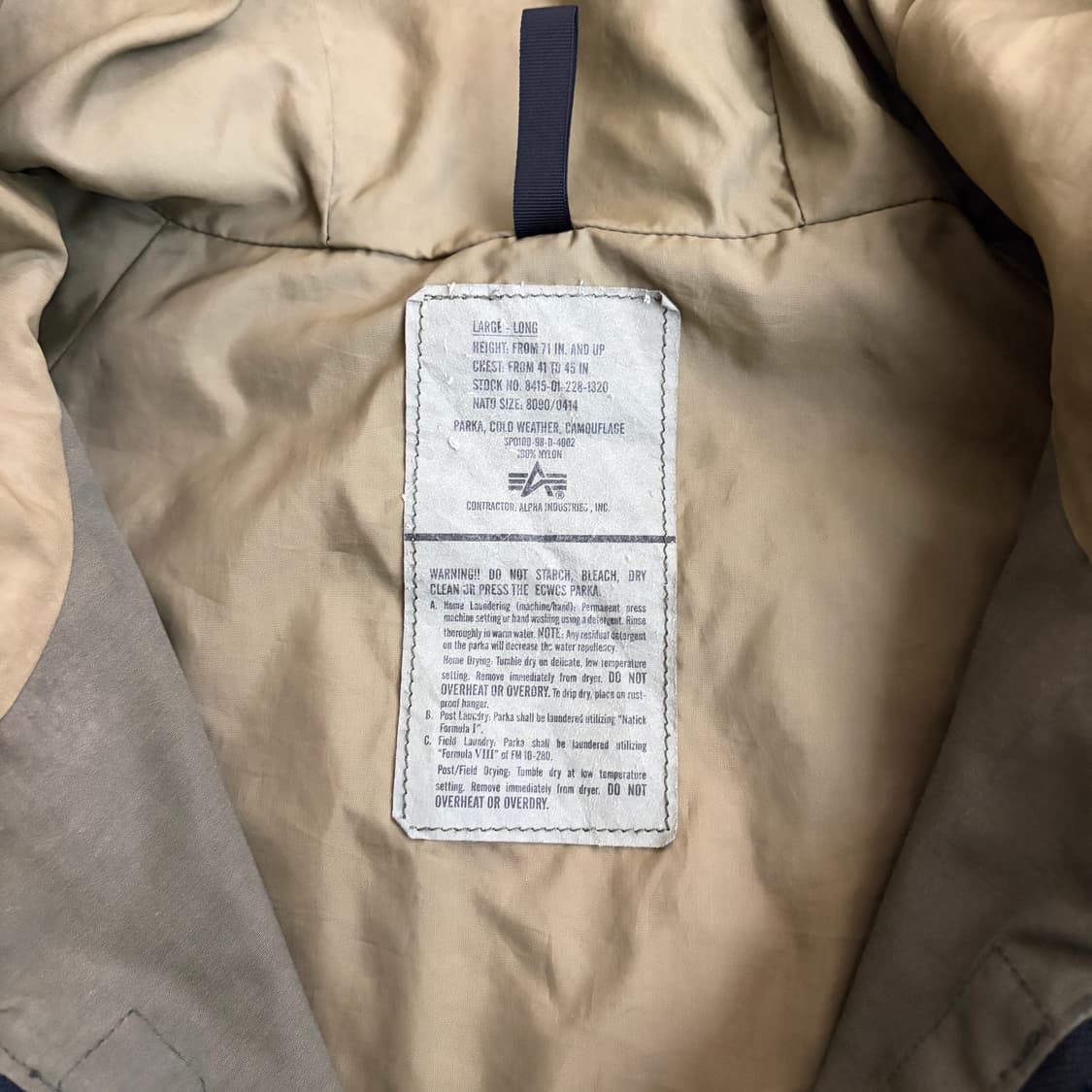 알파 인더스트리 빈티지 고어텍스 우드랜드 파카 L 상품이미지6