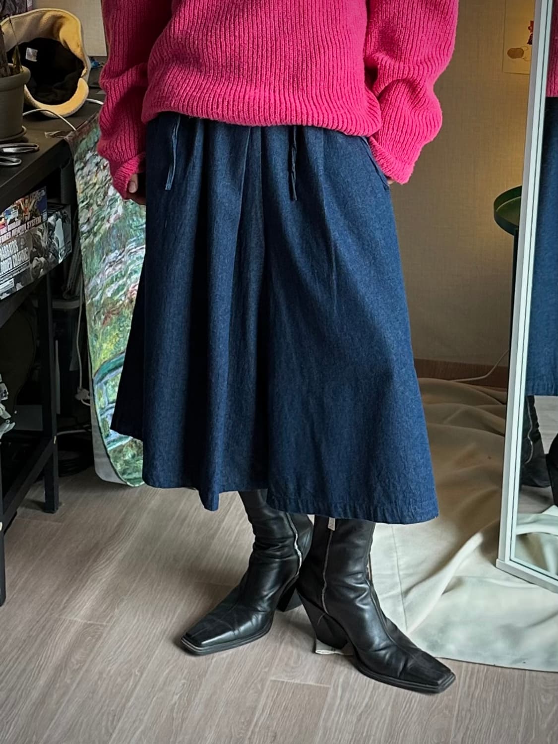 Olive des olive 더블 스트랩 와이드 데님 상품이미지1