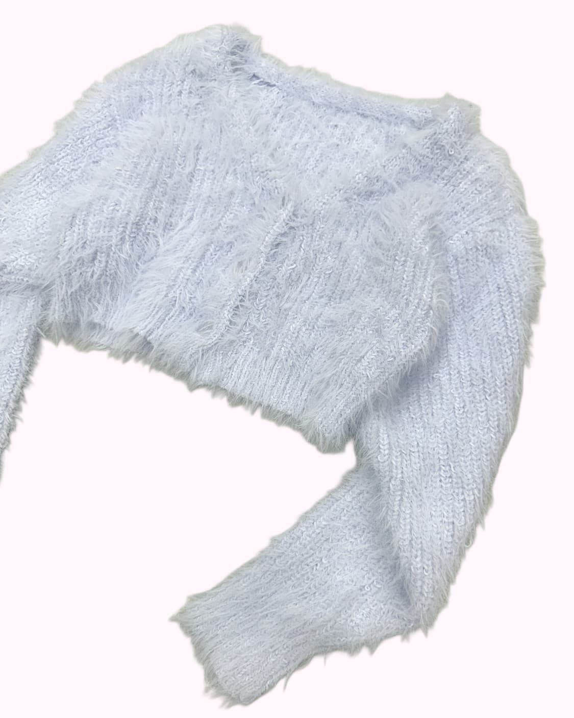 hairy blue knit crop cardigan 상품이미지2