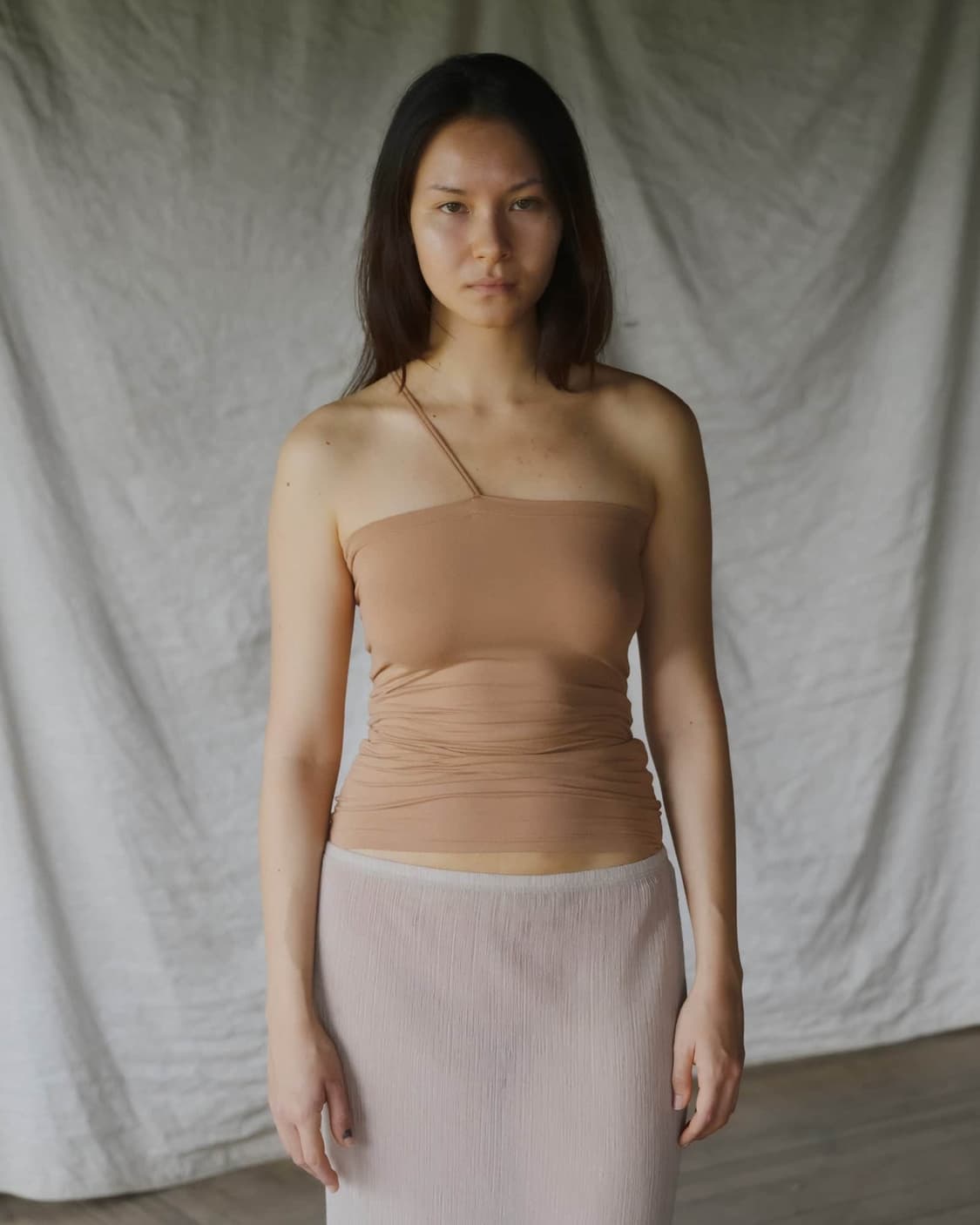 [XS,S,M]베이스레인지 Nida 원 숄더  탑/오라 상품이미지1