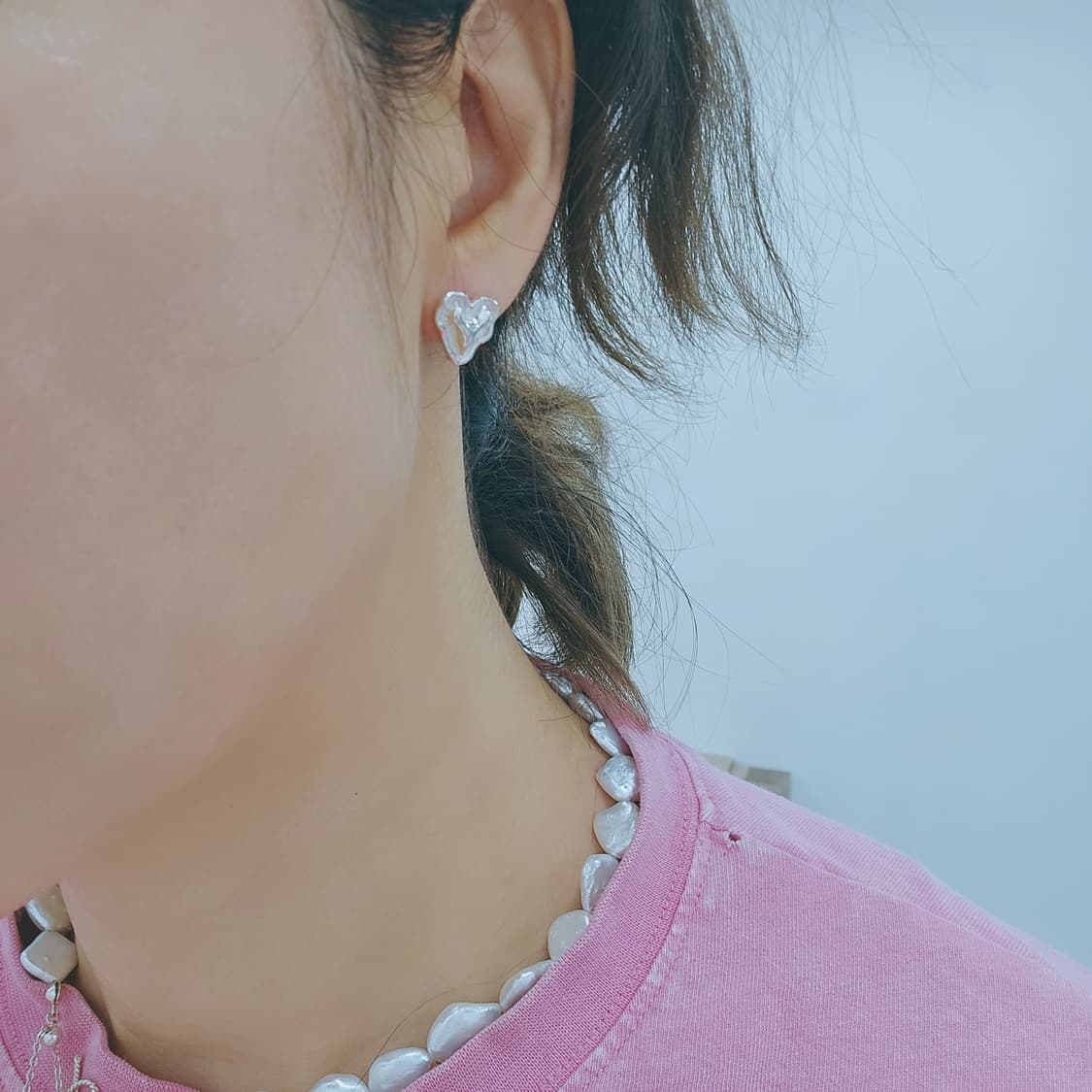 하트모양 은 귀걸이 (925실버) 상품이미지4