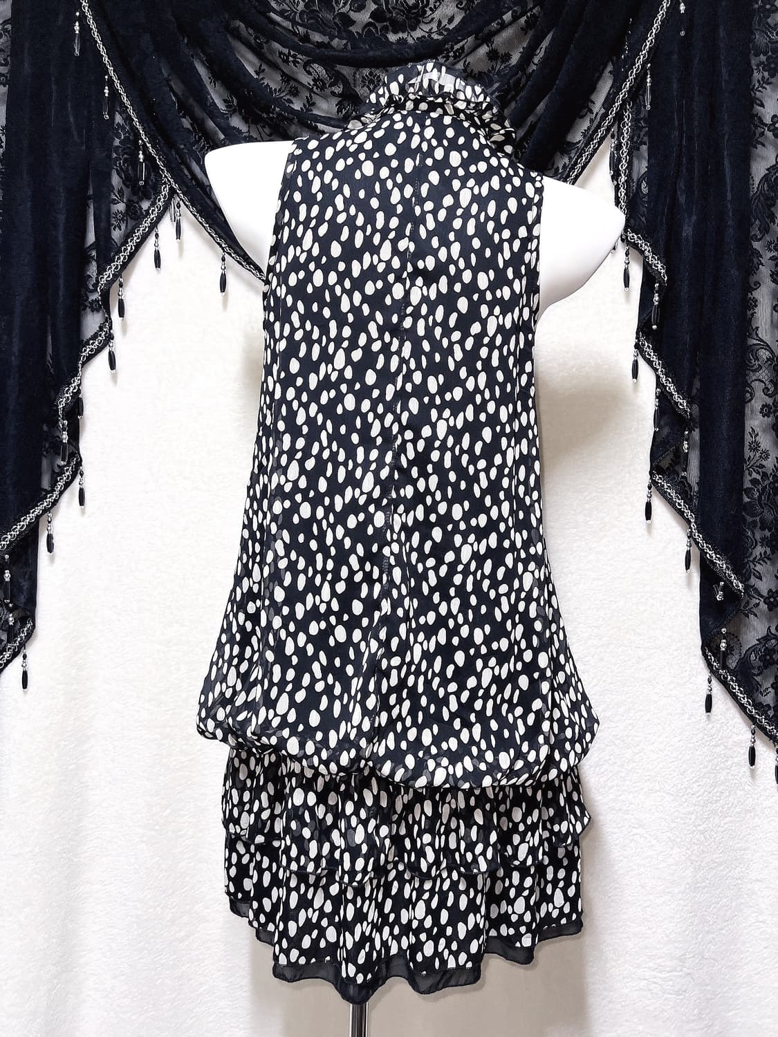 로맨틱고딕 고스로리 로걀 갸루 도트 땡땡이 프릴 캉캉 벌룬 쉬폰원피스 상품이미지9