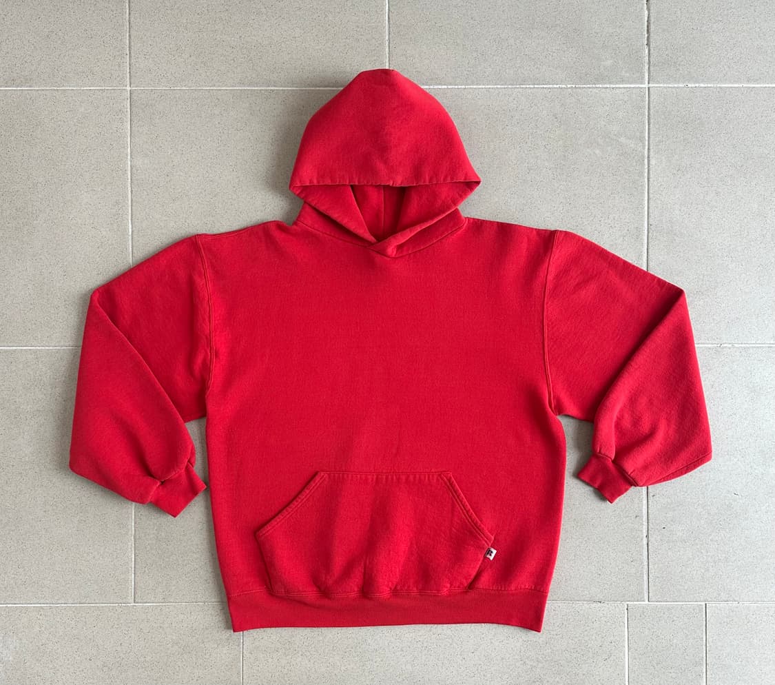 90s 빈티지 러셀 후드 레드 L USA 상품이미지1