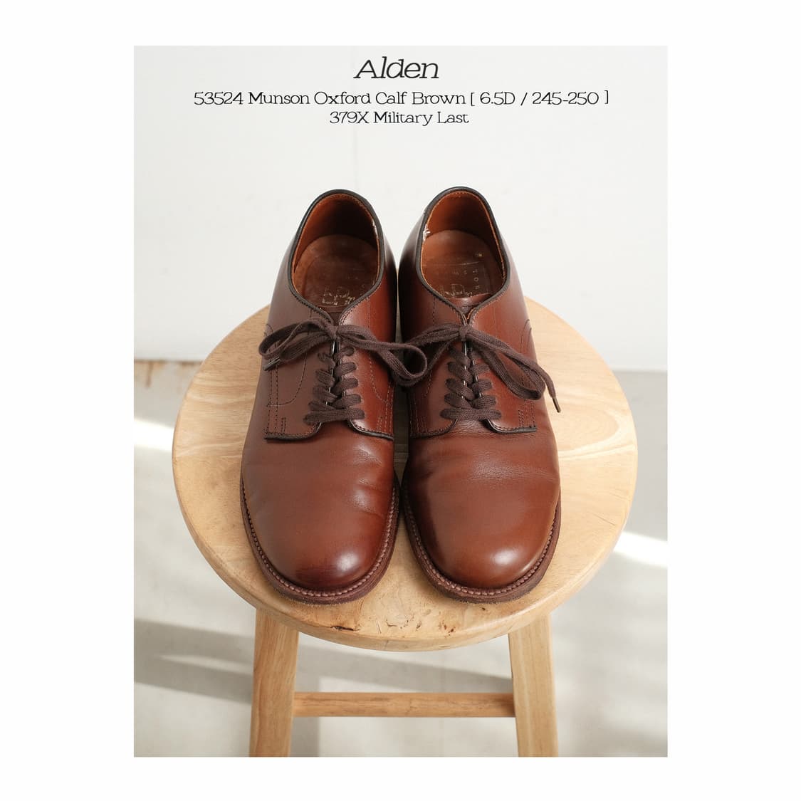 알든 53524 6.5D 먼슨 카프 브라운 밀리터리라스트 더비 상품이미지1