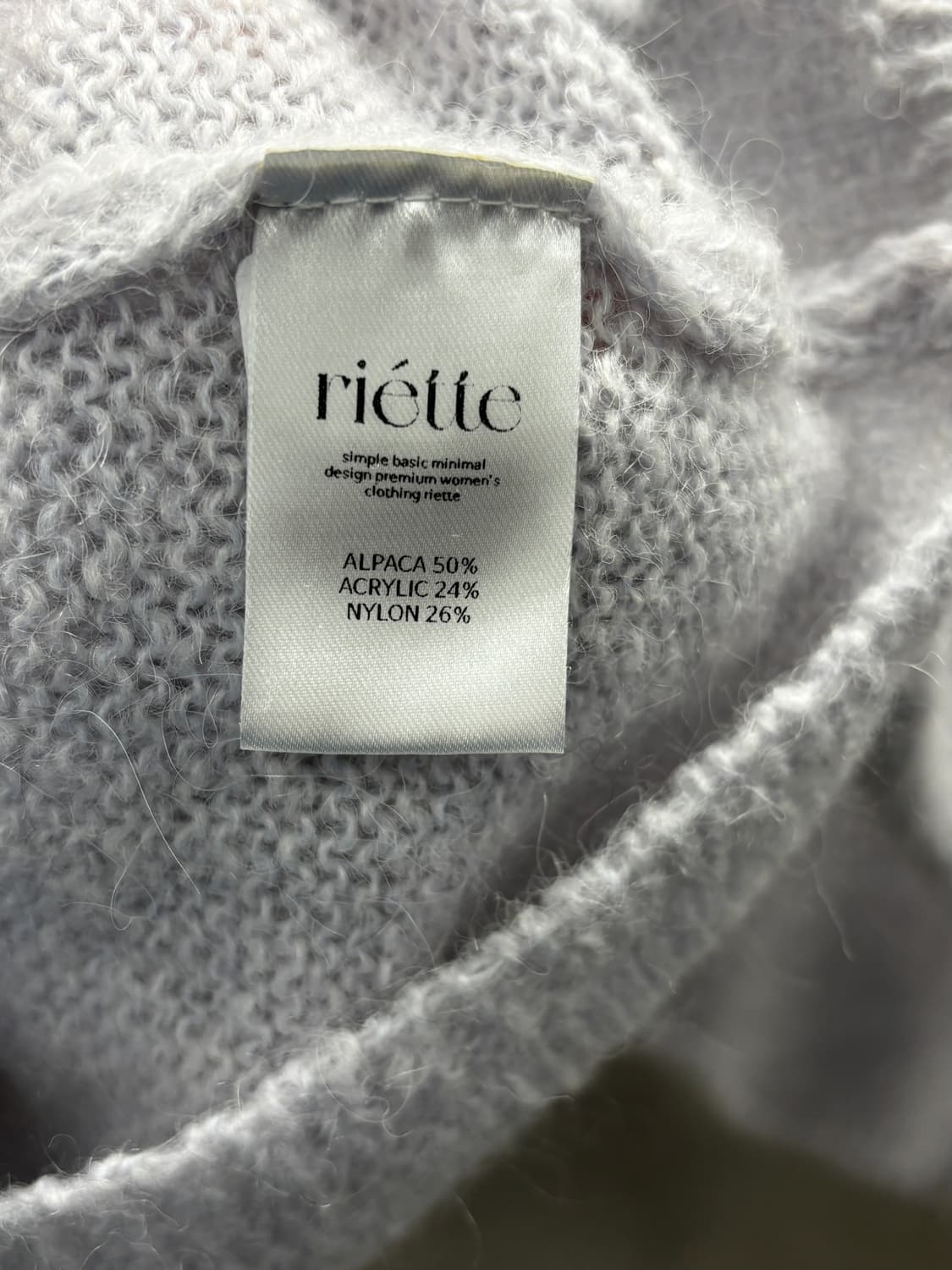 riette 리에뜨 라벤더 알파카 크롭 가디건 상품이미지5