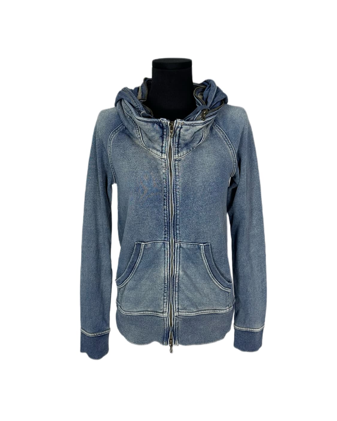 vintage washed denim hood zip- 상품이미지2