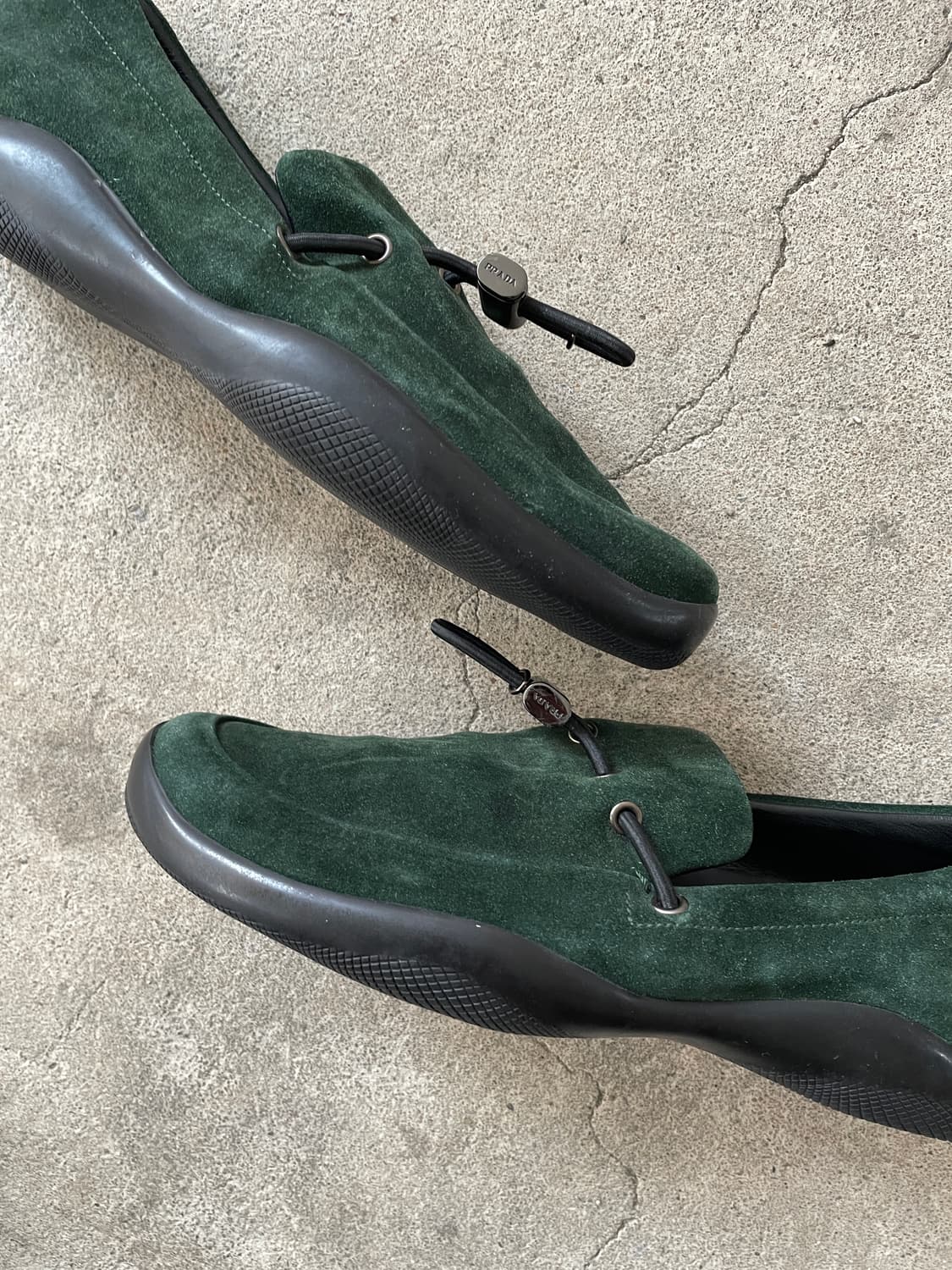 00s Prada Sports Toggle Loafers Green 상품이미지6
