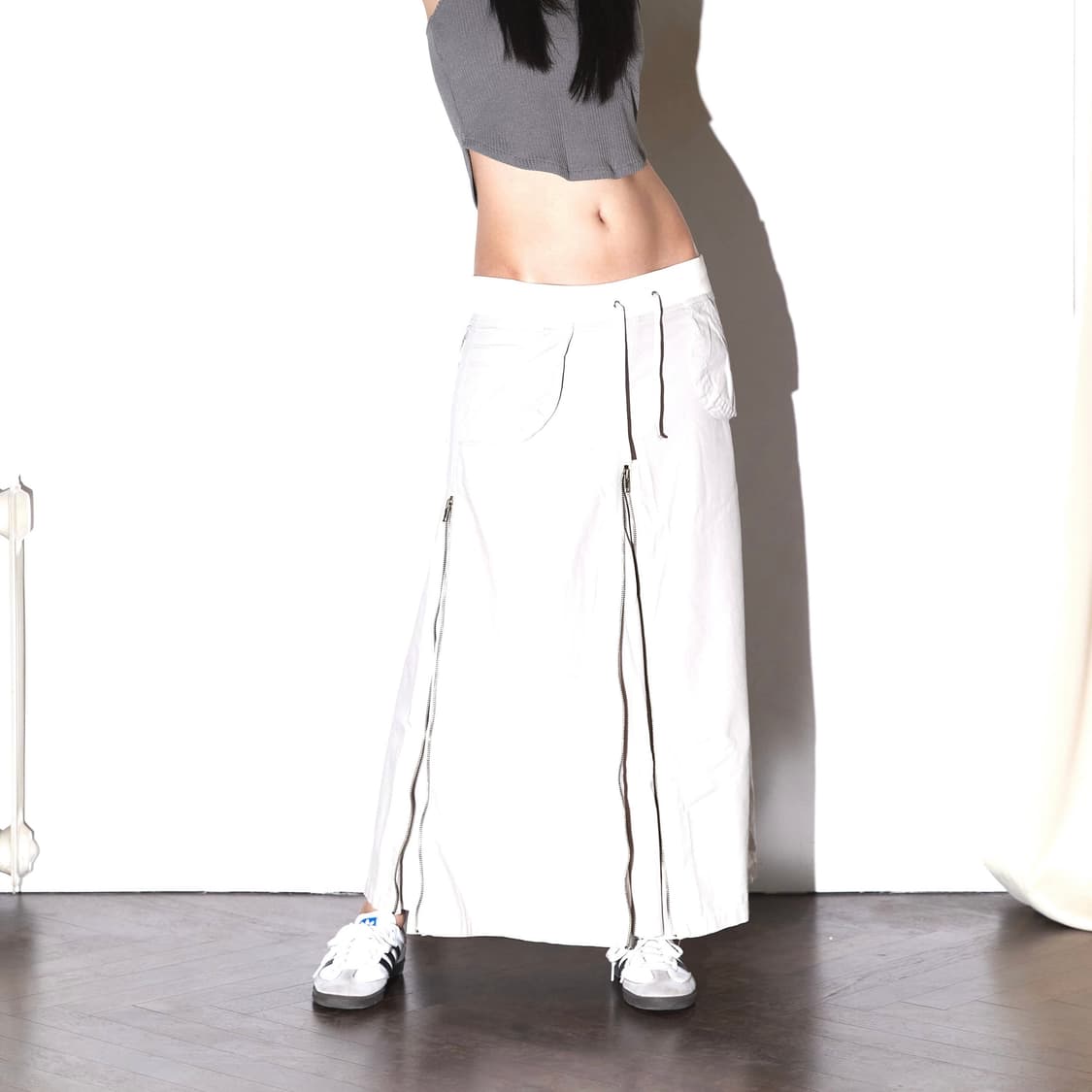 deepinblue 딥인블루 지퍼 워시드 스커트 아이보리 상품이미지4