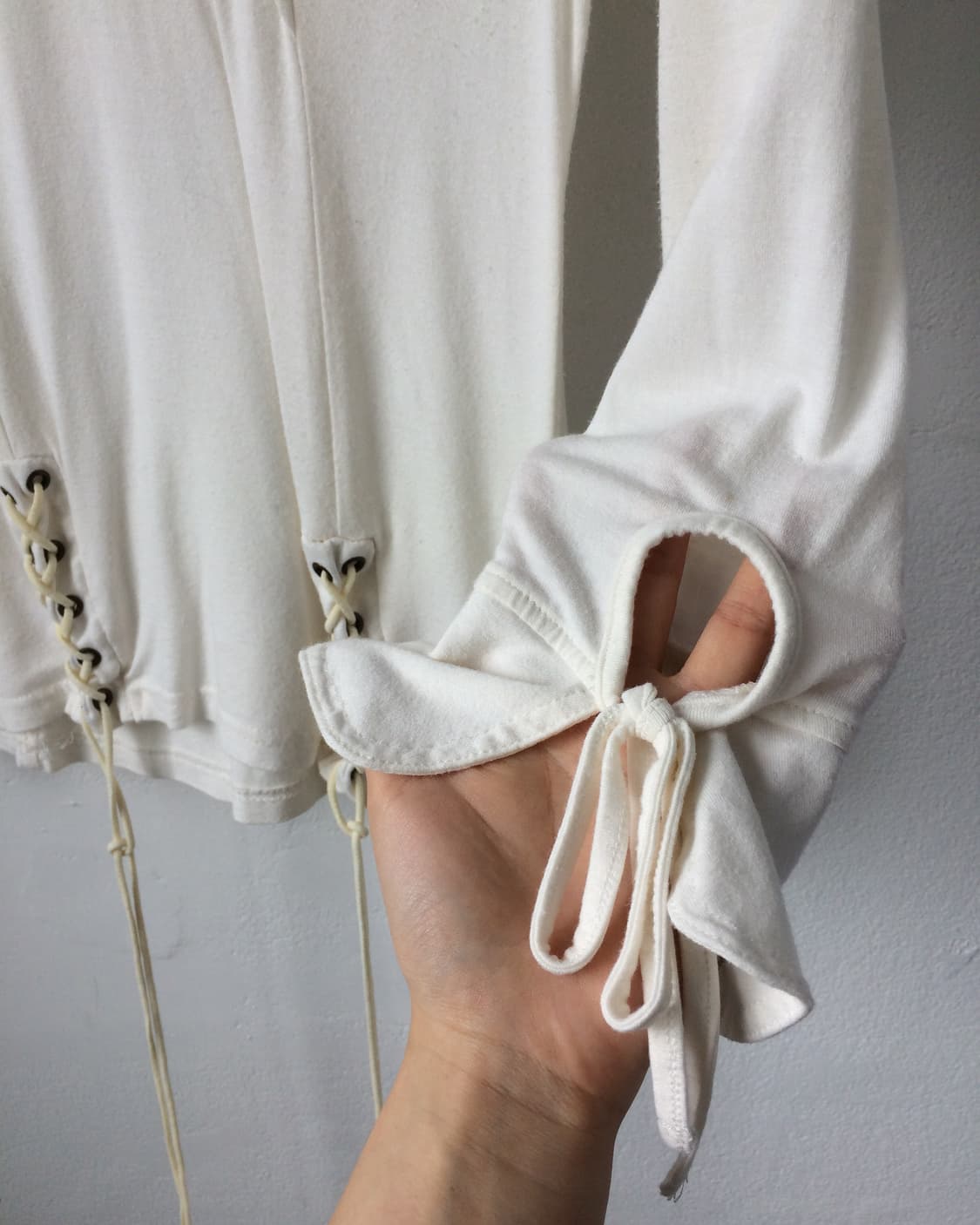 Ozz Angelo eyelet lace up point sleeve 상품이미지5