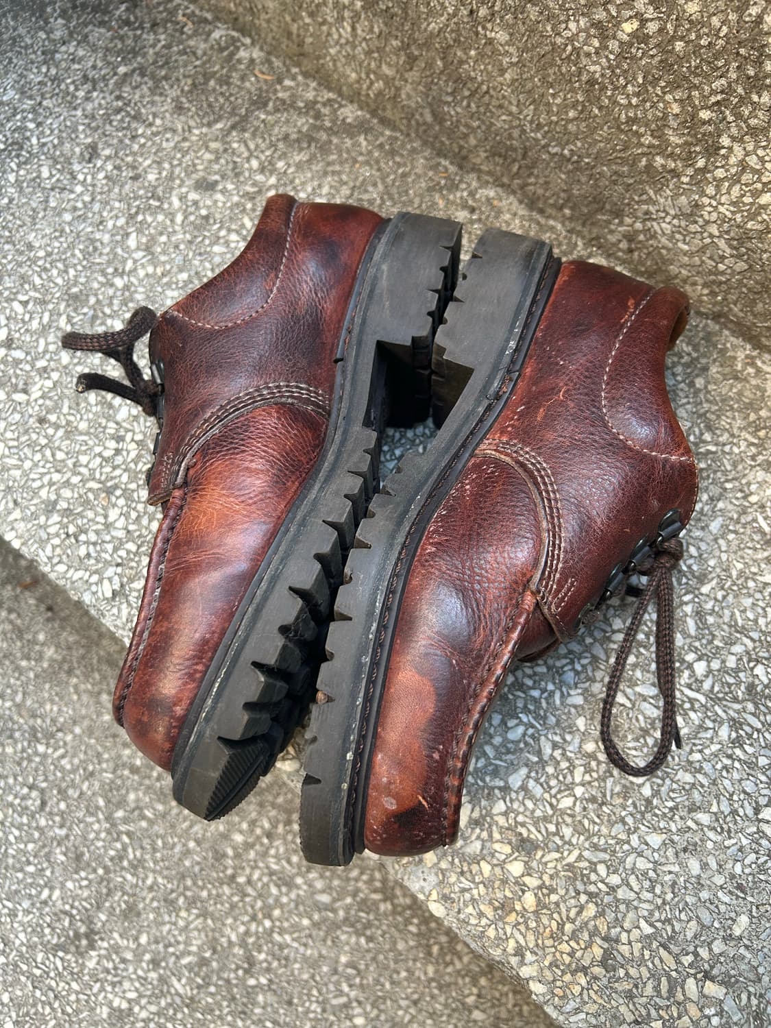 2000s 엘엘빈 브라운 레더 레이스업 부츠 상품이미지2