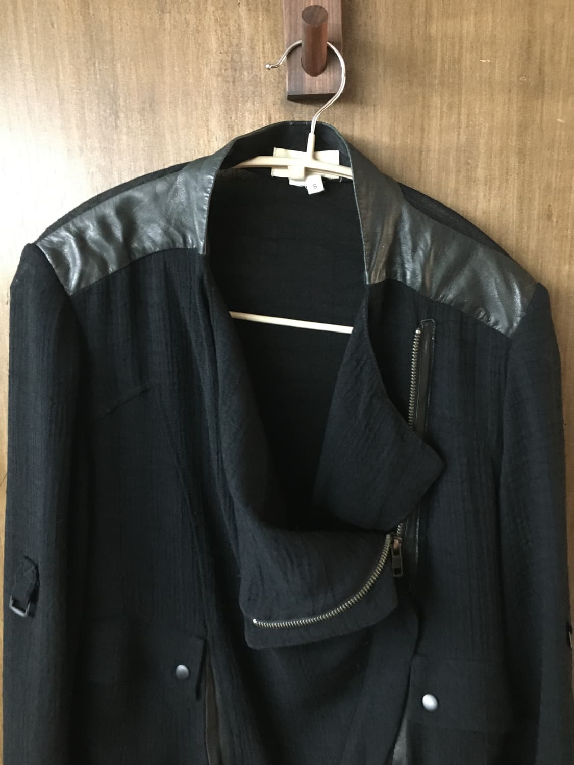 Helmut lang 가죽 트리밍 비대칭 자켓 상품이미지3