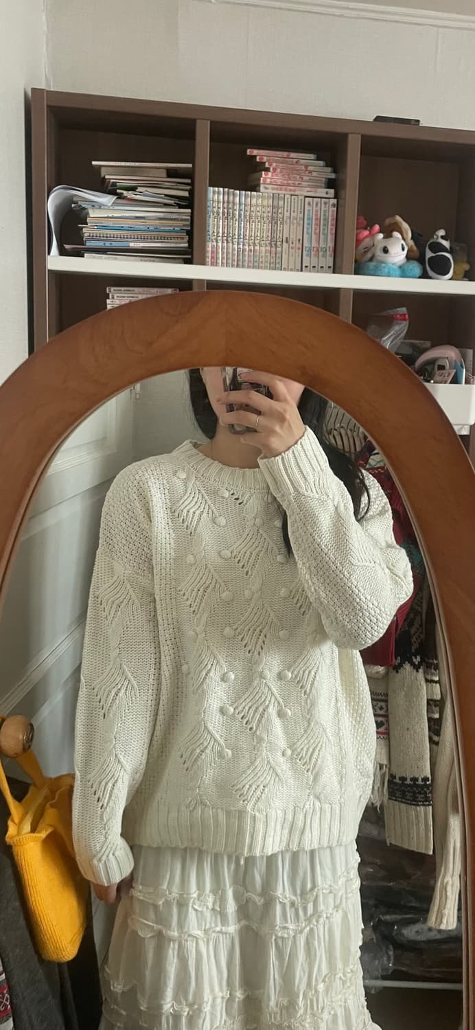 모리걸 빈티지 우유 폼폼이 니트 🤍❄️ 상품이미지5