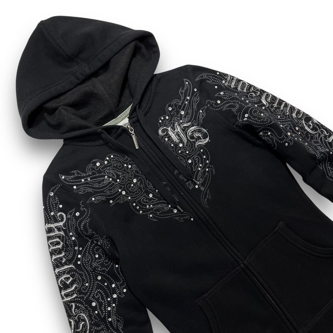 할리데이비슨 트라이벌 스터드 쥬얼리 슬림 후디 집업 상품이미지2