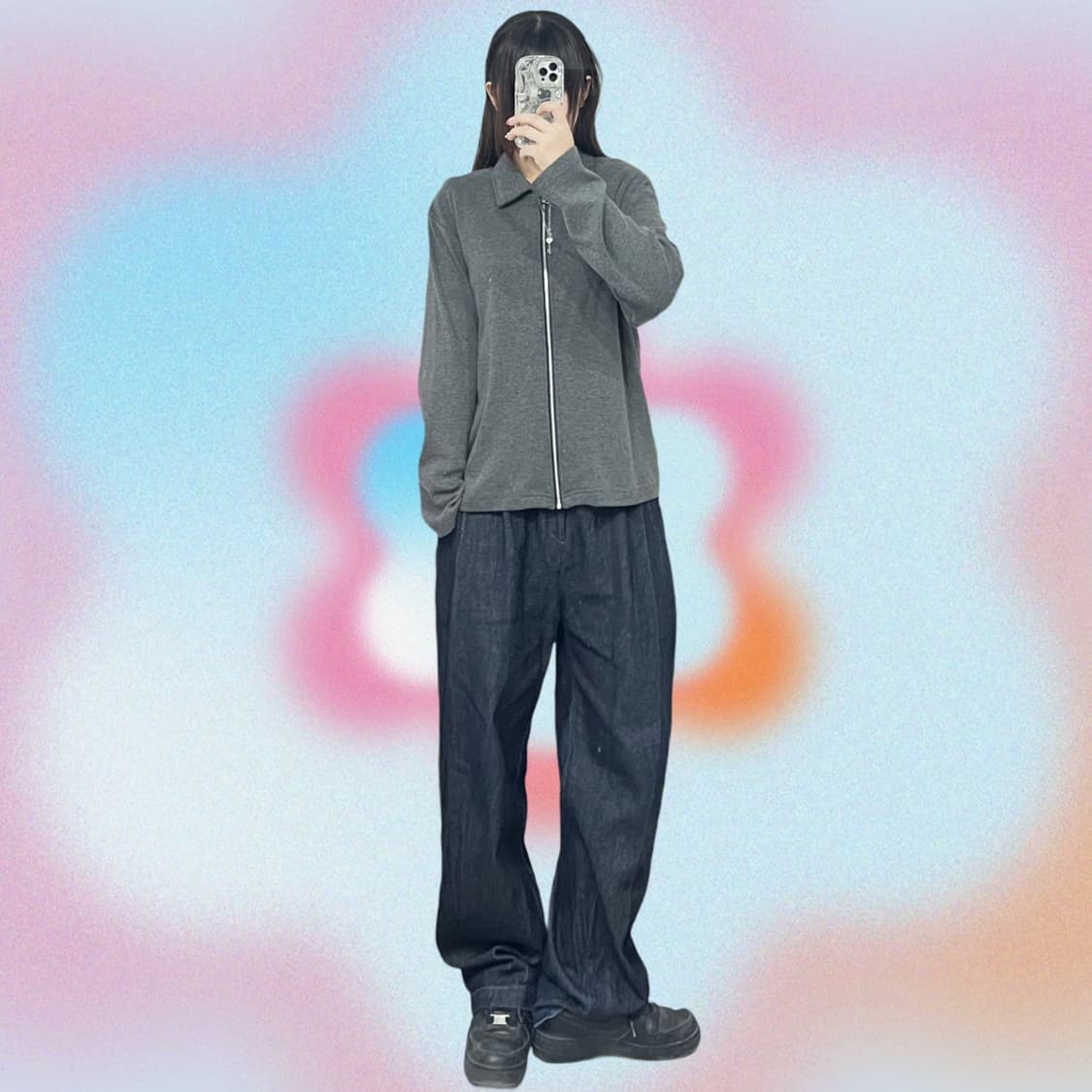 코튼 카라 집업 상품이미지1