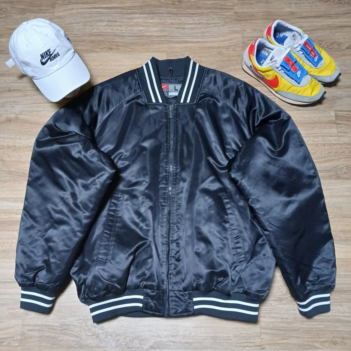 nike 나이키 올드스쿨 새틴 바시티 오버핏 야구점퍼 자켓 상품이미지1