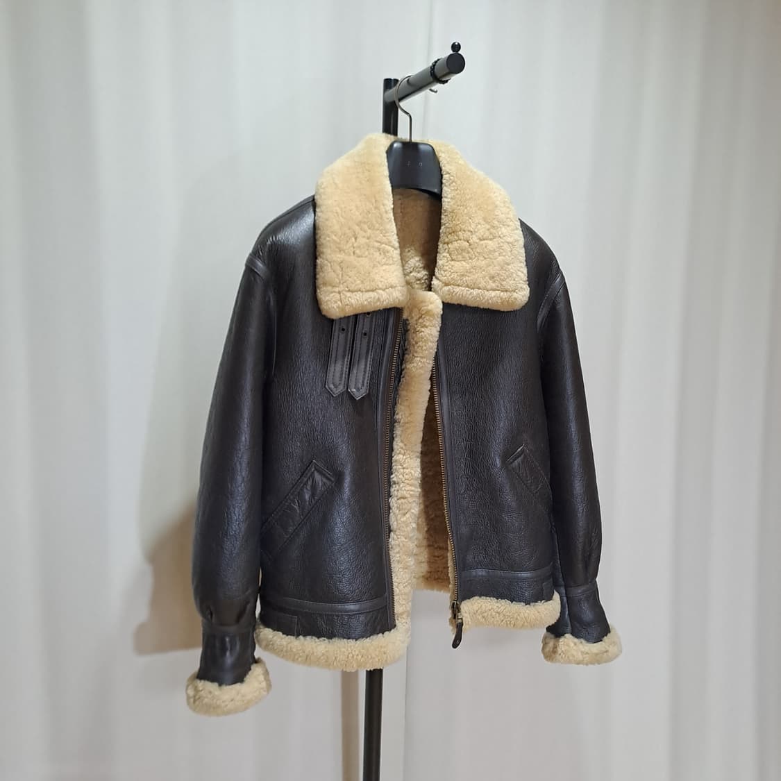 (택포) B-3 양가죽 양털 무스탕 메드 인 코리아 L B501 상품이미지2