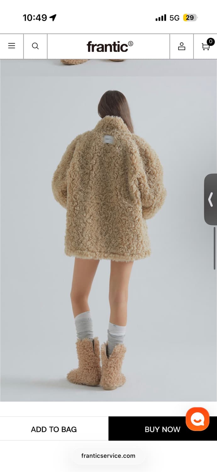 프랜틱서비스 리버시블 포우 스웨이드 하프 무스탕 카멜 상품이미지5