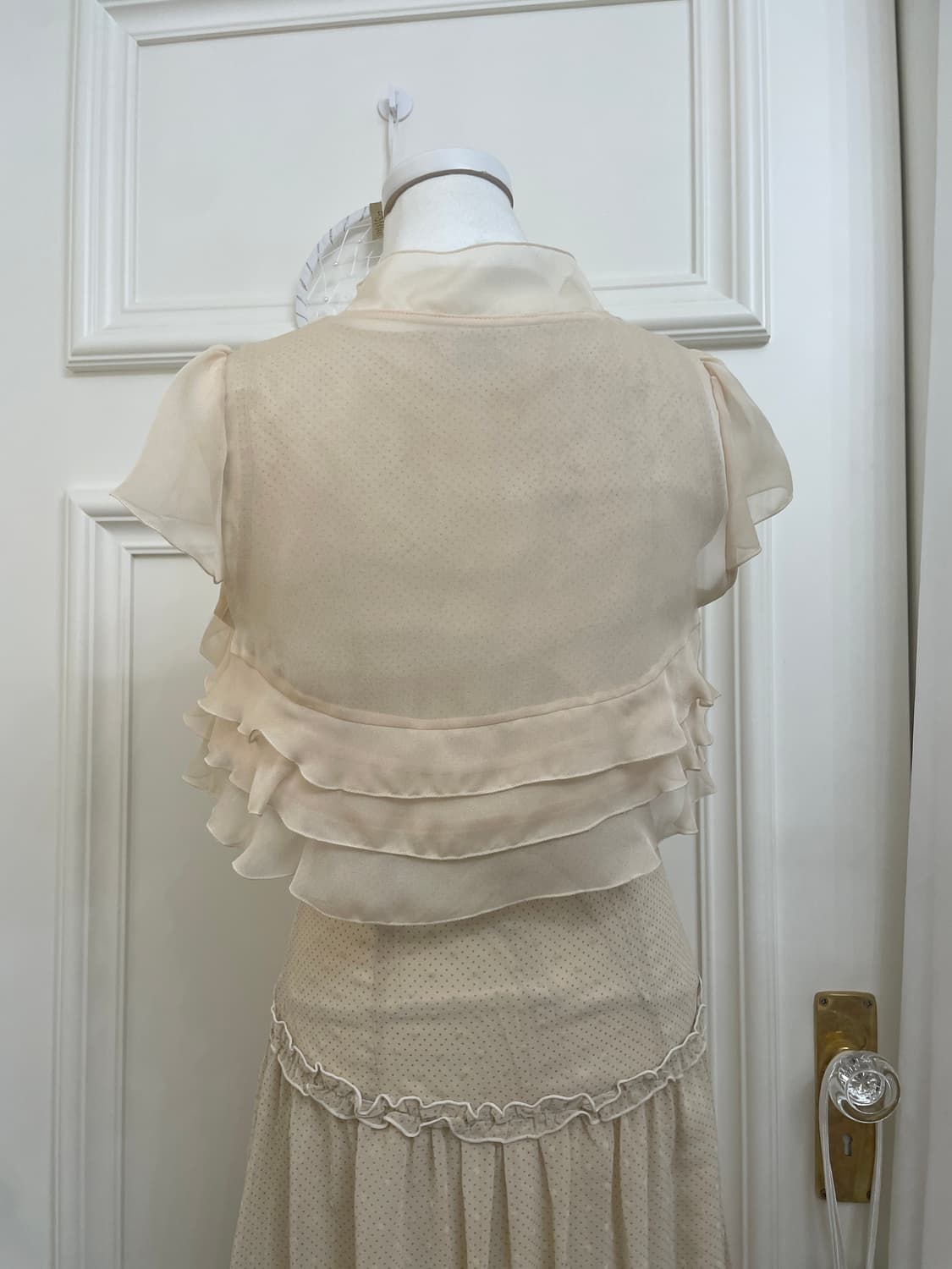 beige ruffle fairy bolero&beige dot lace 상품이미지4