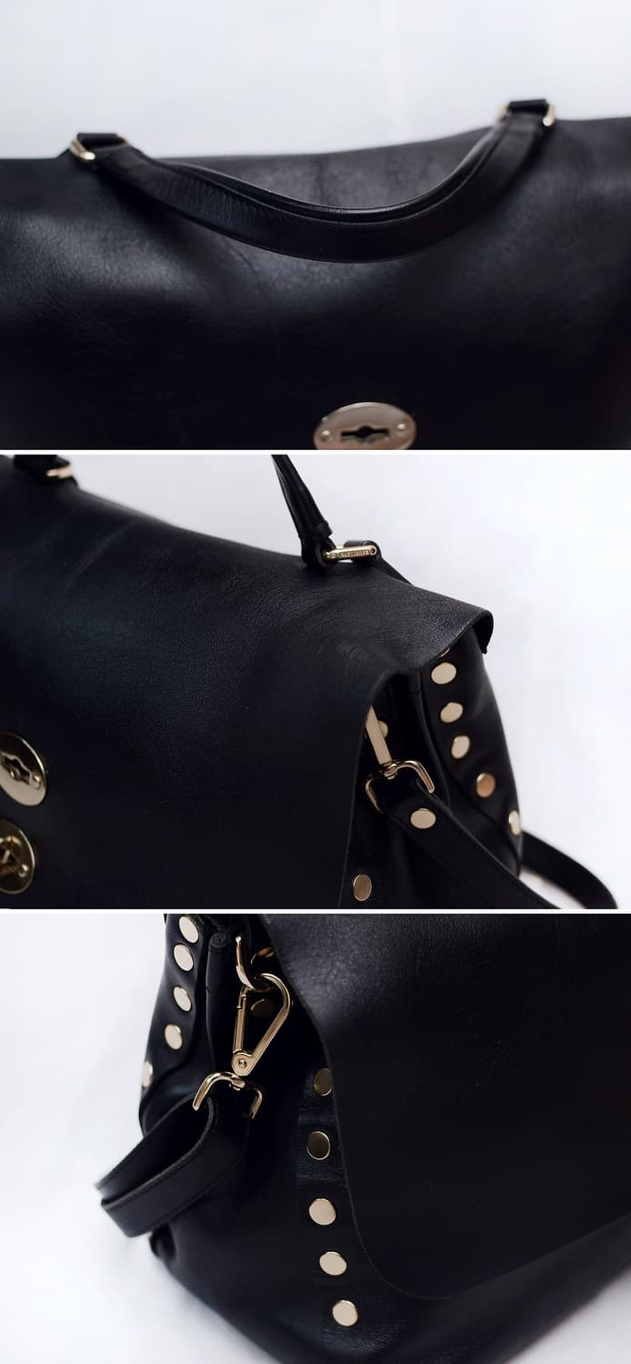 자넬라토 포스티나 M 오리지널 실크레더 금장 블랙 (토트.숄더) 상품이미지7