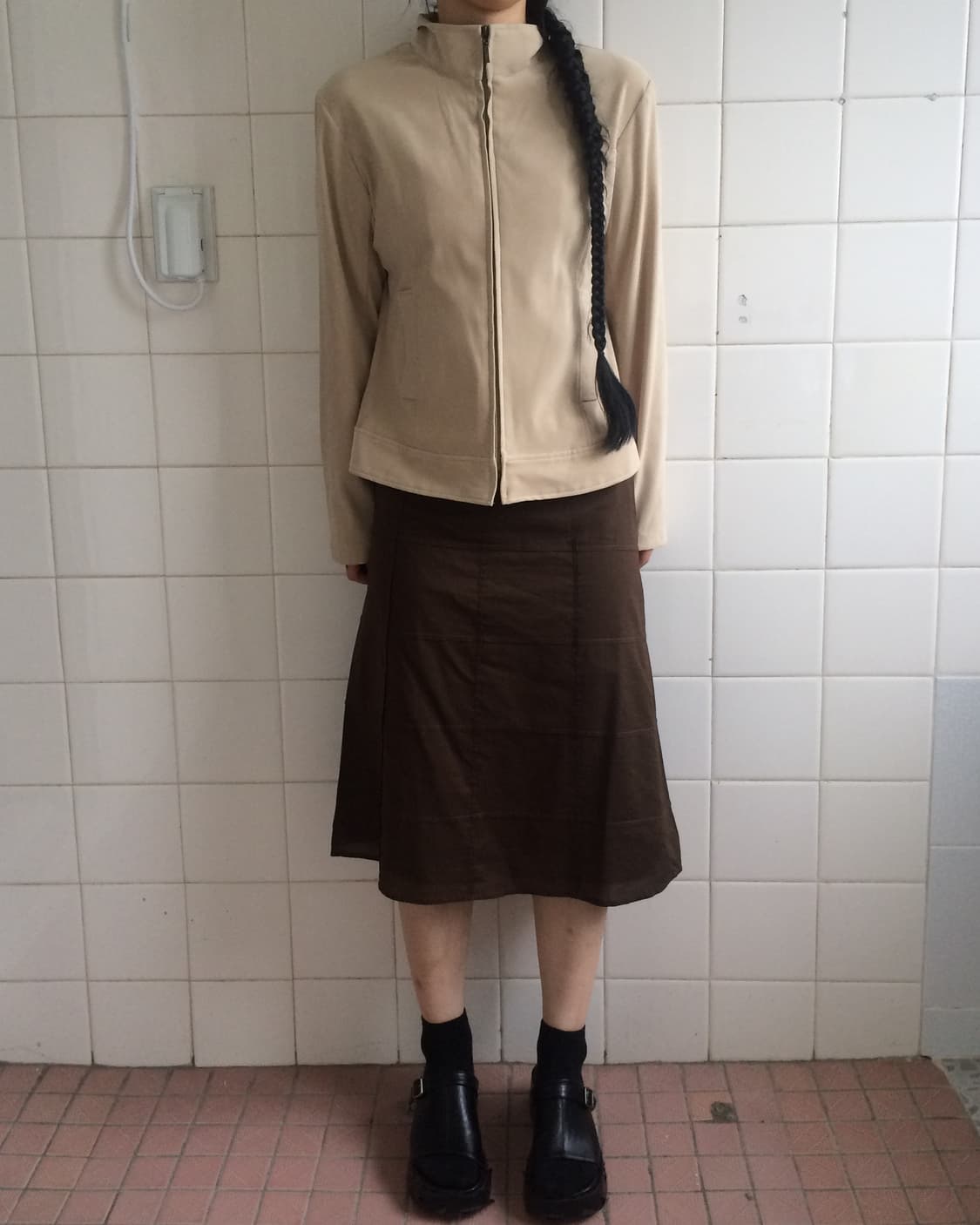 Fake suede high neck zip up jacket 상품이미지7