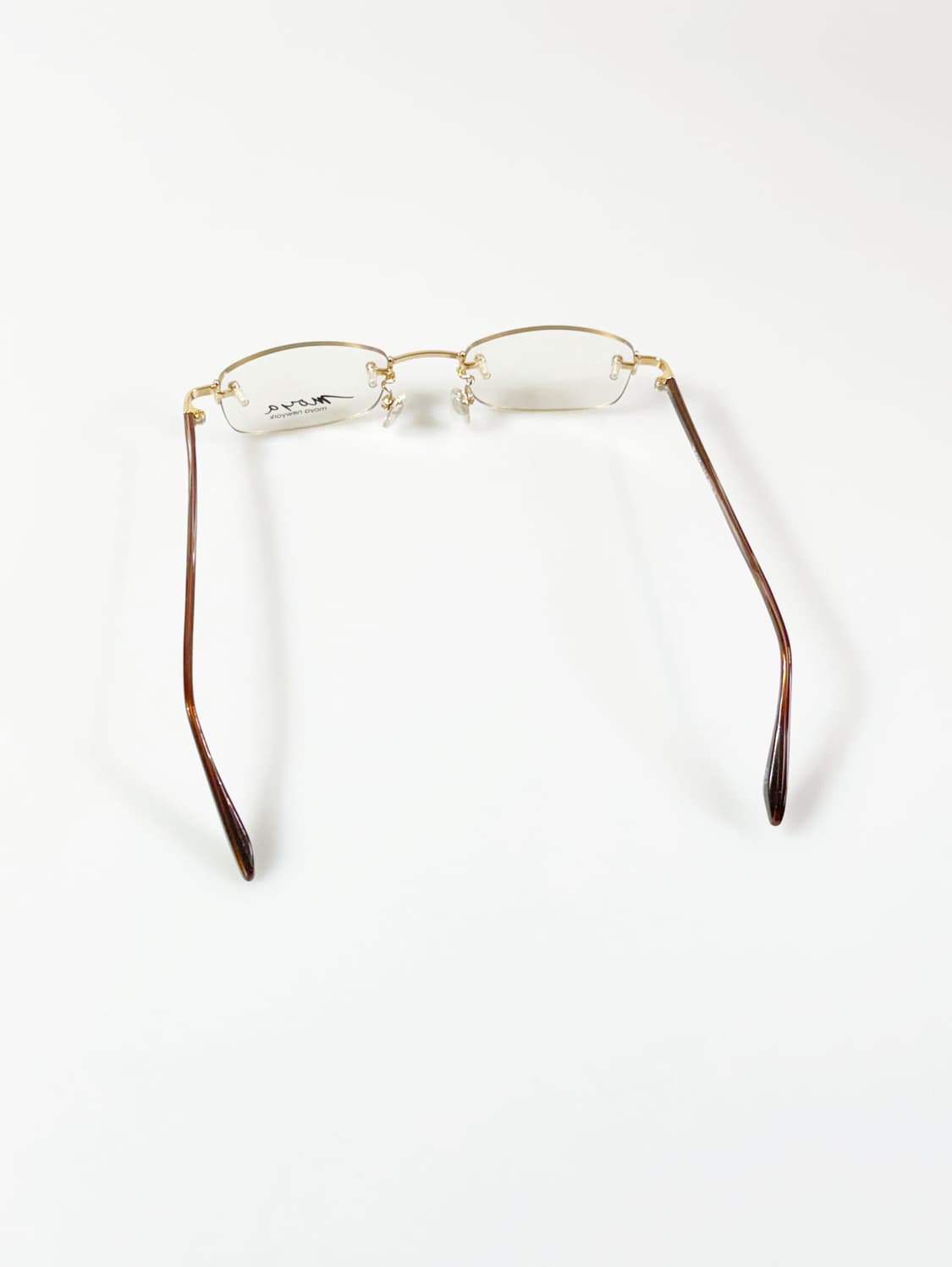 MOYA NEWYORK 골드 무테 스퀘어 메탈 빈티지 안경 상품이미지5