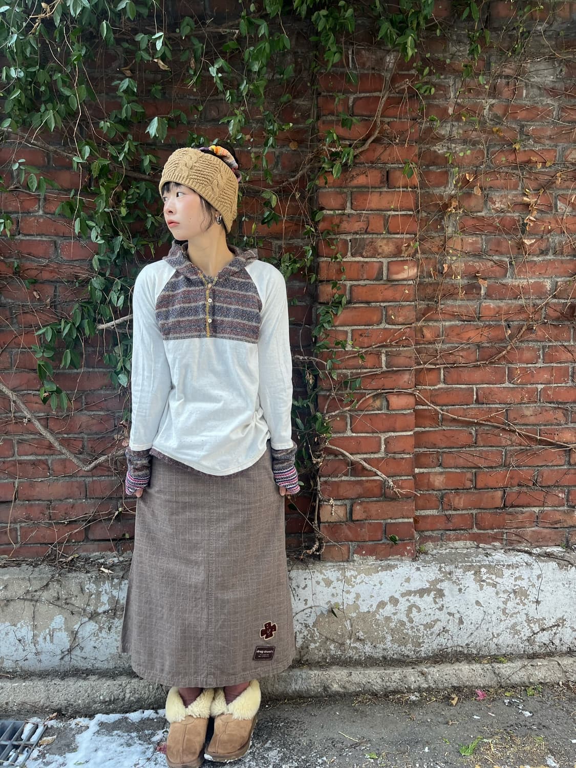 drugstores 일본무드 체크패턴 롱스커트 상품이미지1