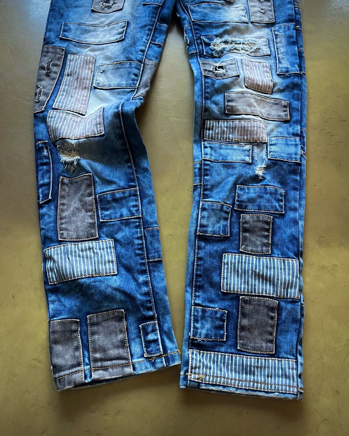 90-00s Crazy Leopard Patch-Work Jeans 상품이미지5