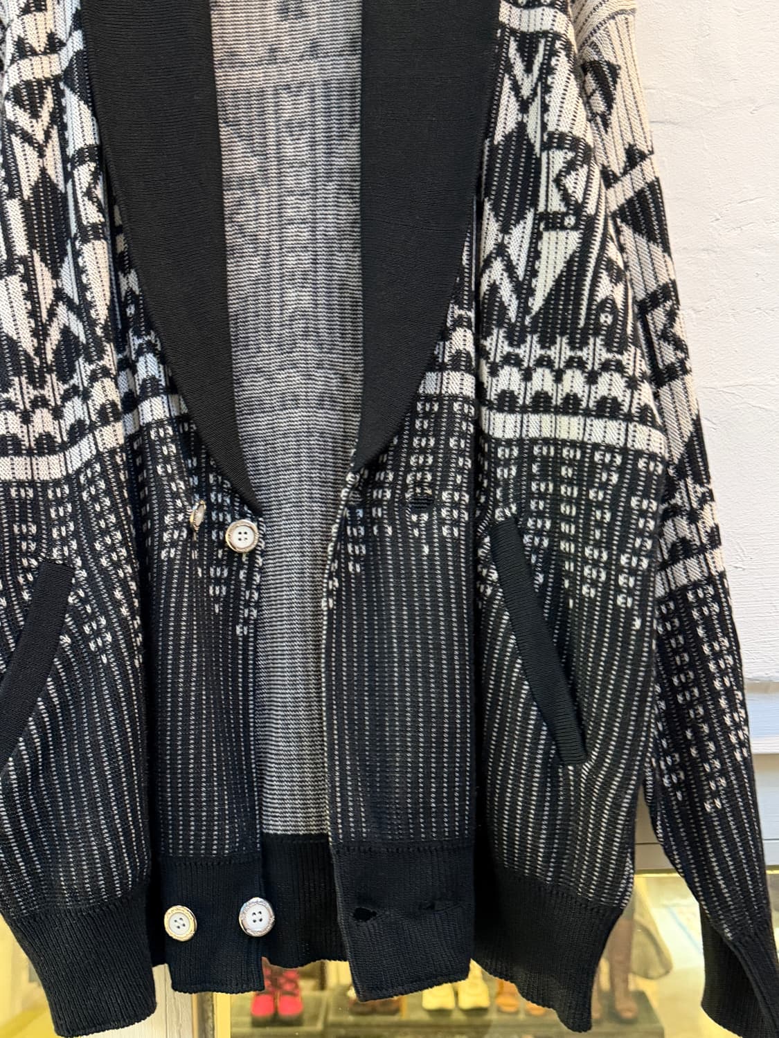 Leonardo 레오나르도 빈티지 숄 카라 가디건 M-L 상품이미지5