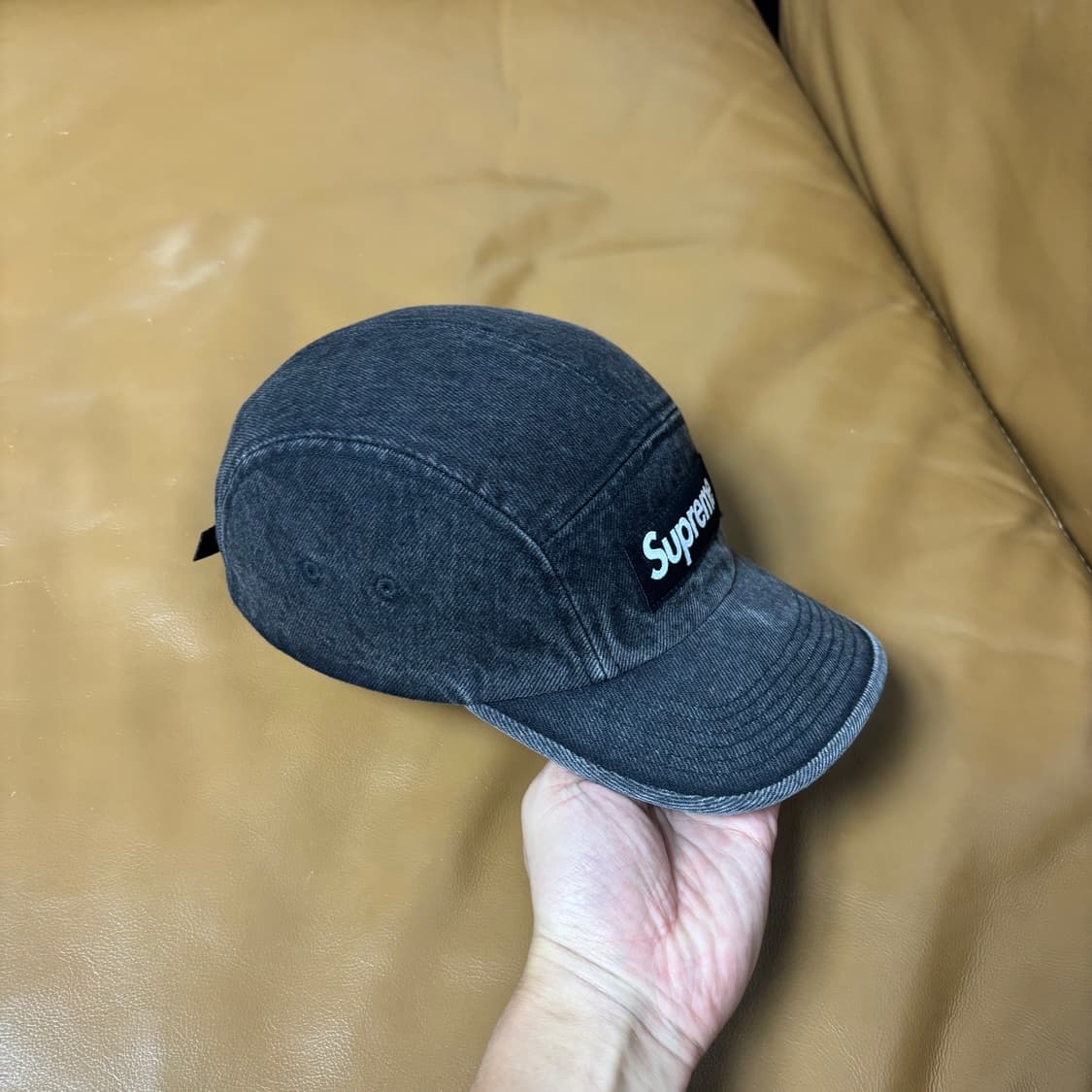 Supreme 슈프림 23ss 워시드 데님 블랙 캠프캡 모자 Denim 상품이미지4