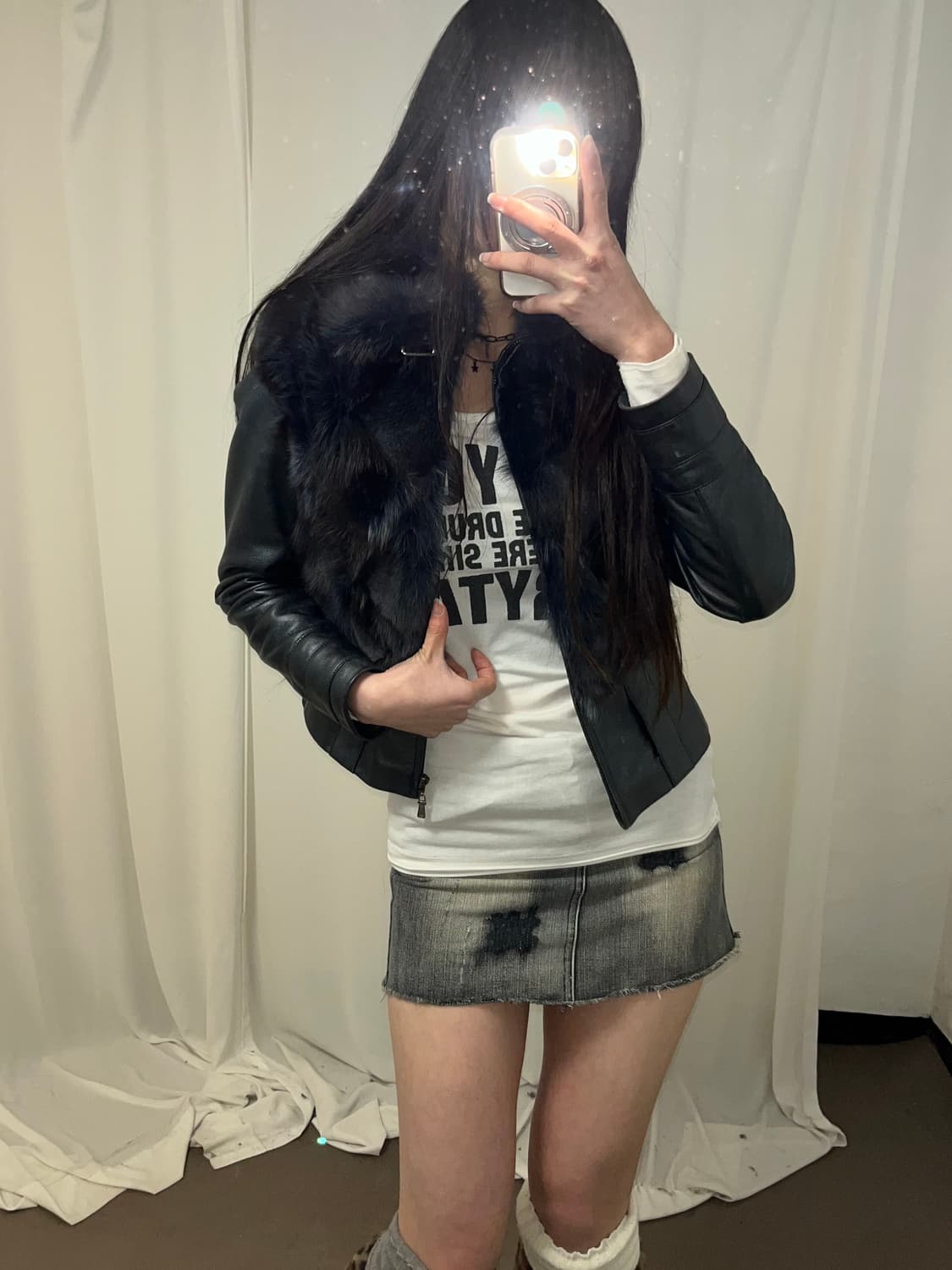 다크 네이비 글리터 폭스퍼 자켓 상품이미지2