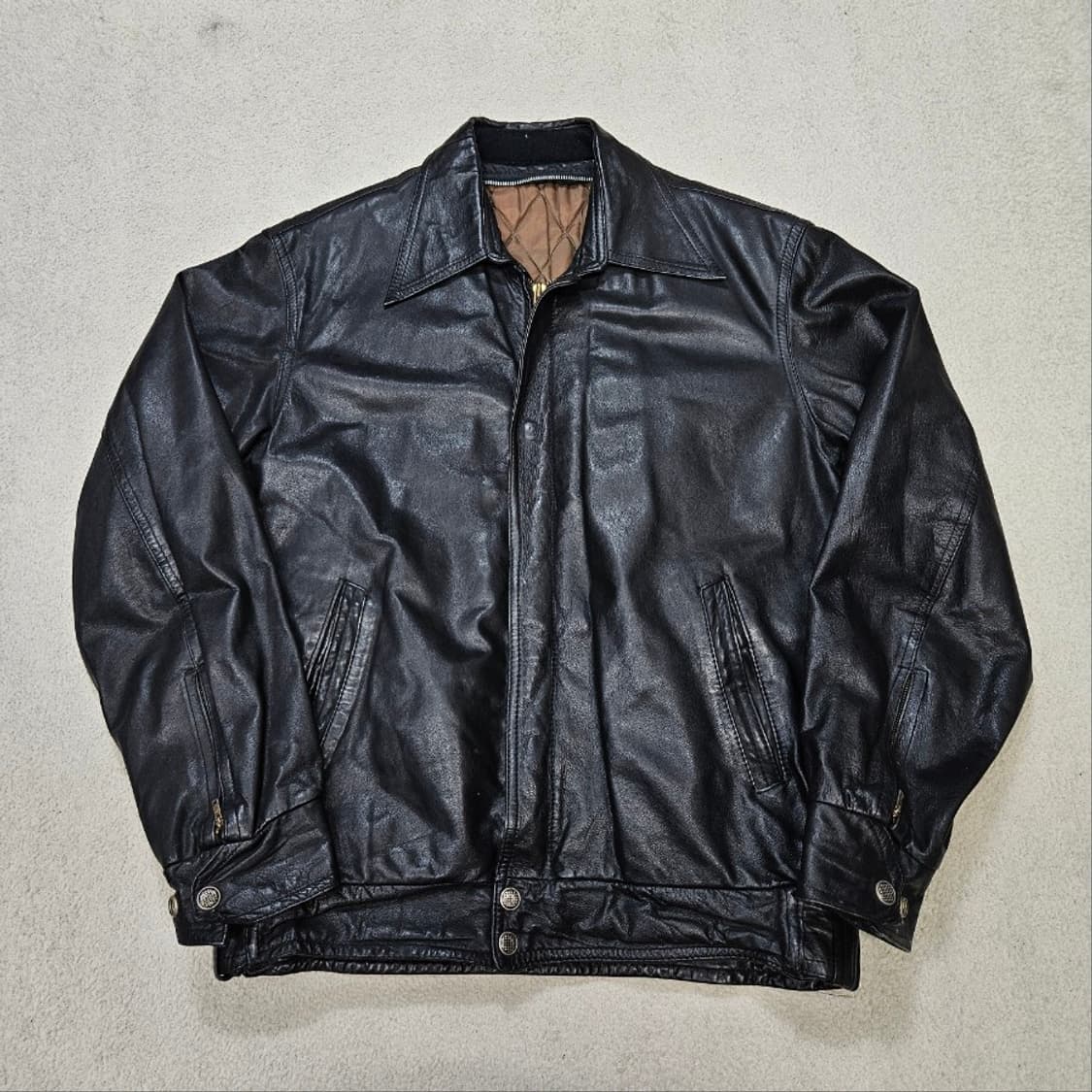 90s 카우하이드 레더 자켓 상품이미지2