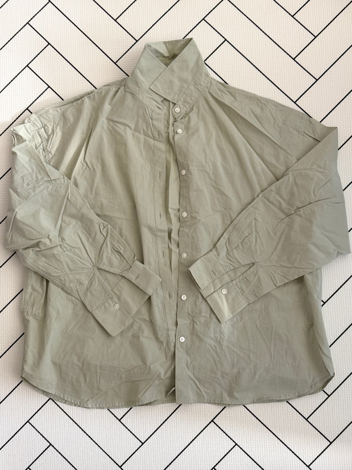 드파운드 오버사이즈 셔츠 민트 상품이미지4