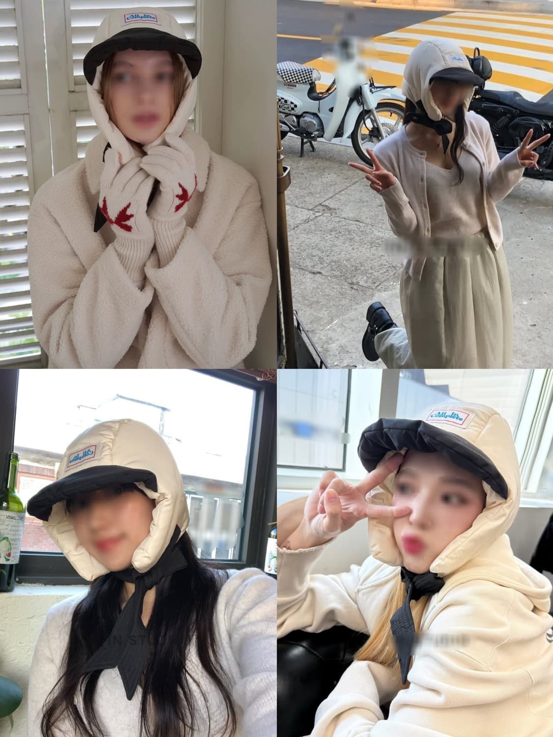 라이트베이지 올인컴플리트 판다 패딩 바라크라바 모자  상품이미지2