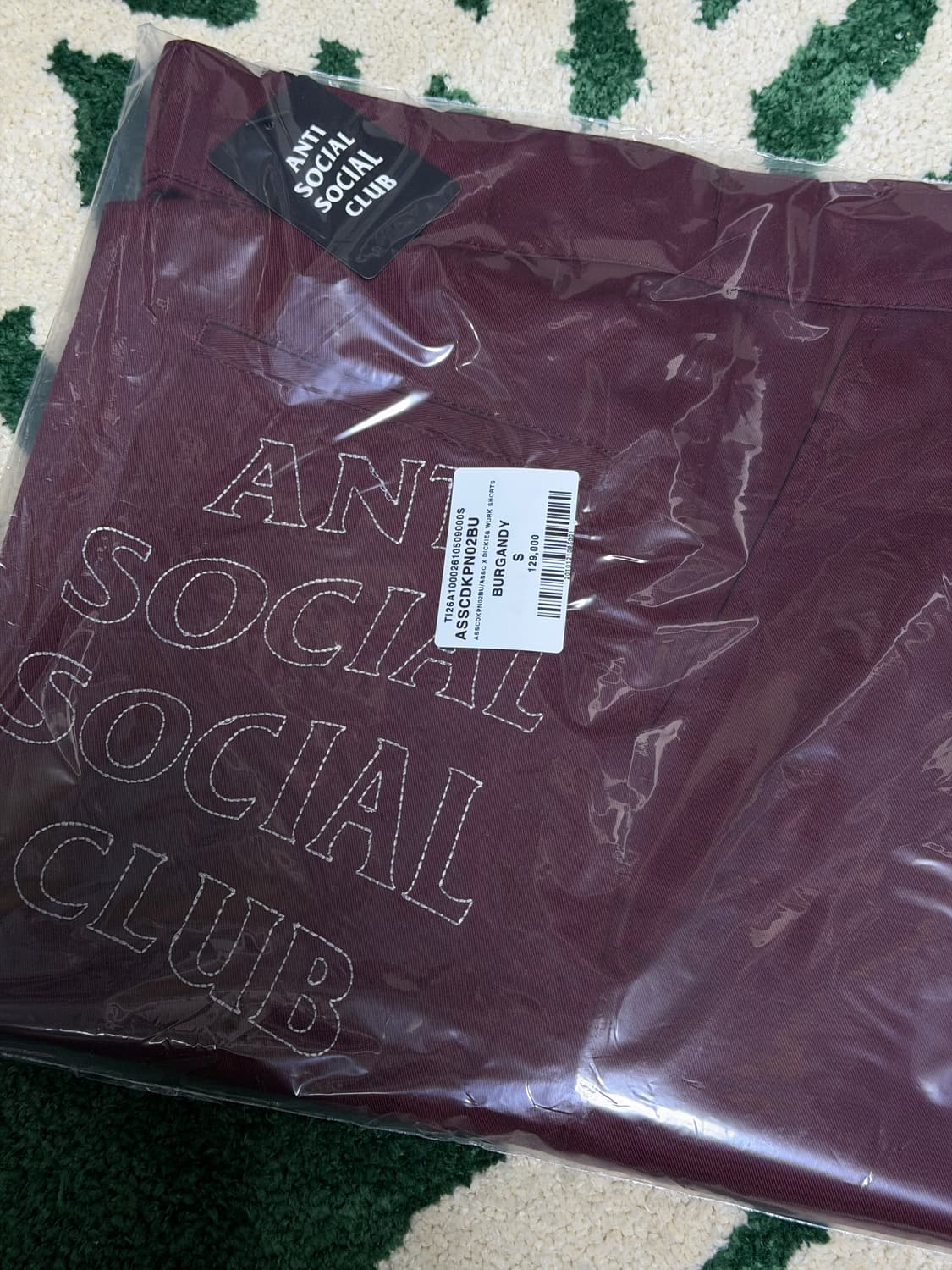 [S]디키즈 x 안티소셜소셜클럽 반바지 버건디 상품이미지1