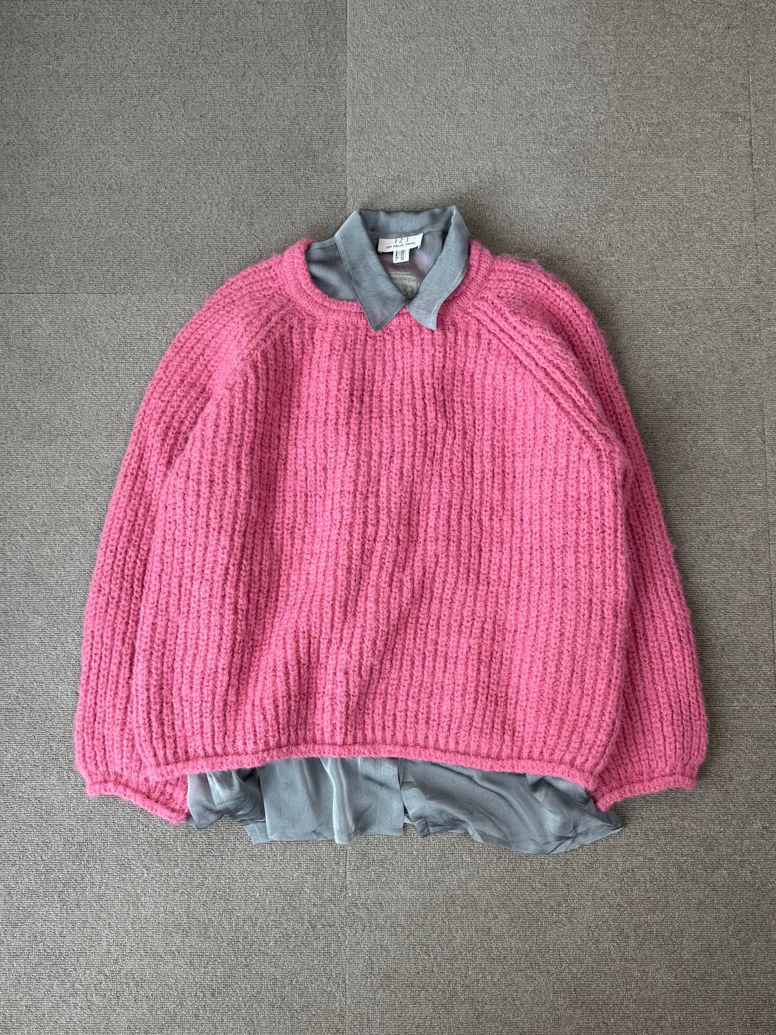 셔틀랜드 버진 울 핑크 피셔맨 니트 상품이미지1