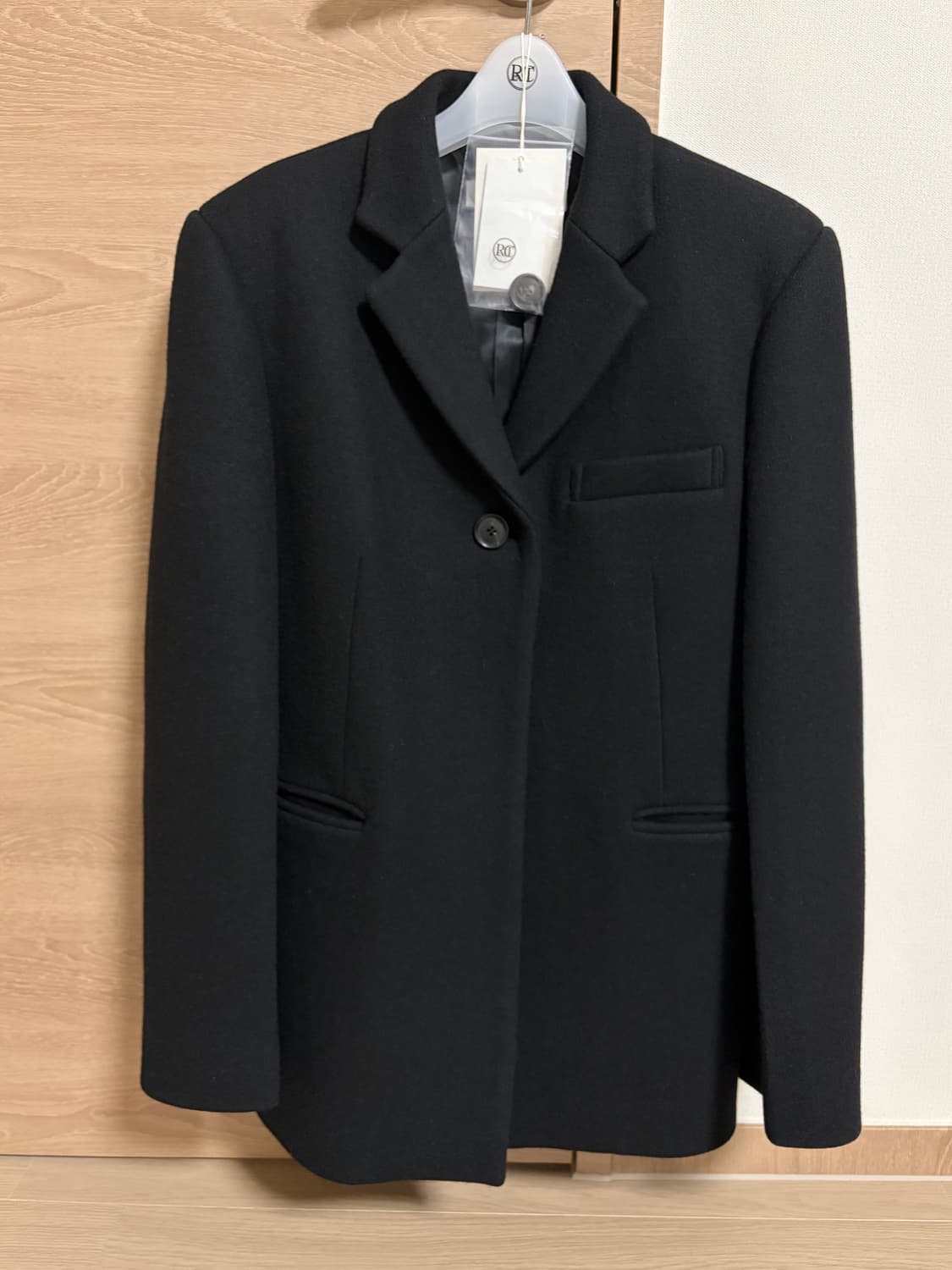 렉토[RECTO] One Button Wool Blazer (Black) 상품이미지1