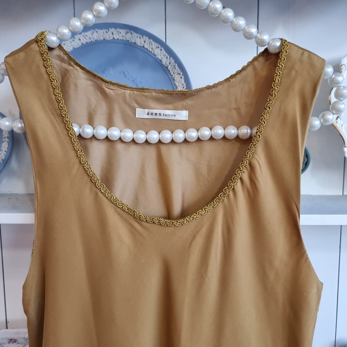 엑시즈팜 axes femme 초코카라멜 쉬폰 프릴 원피스 상품이미지4