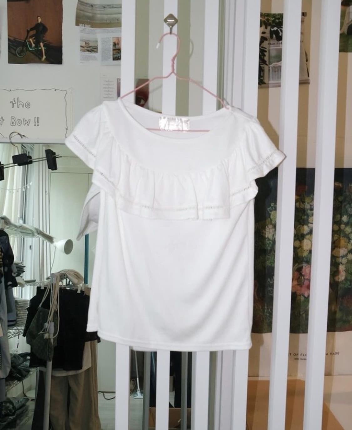 화이트 프릴 티셔츠 히메갸루 빈티지어텀 상품이미지2