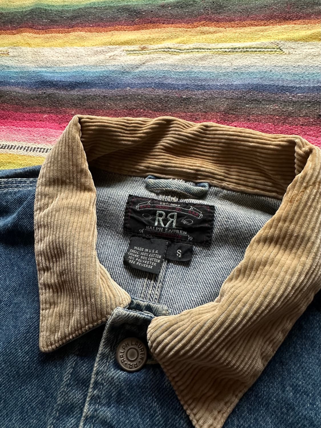 90s USA 빈티지 더블알엘 RRL 데님 덩가리 자켓 상품이미지3