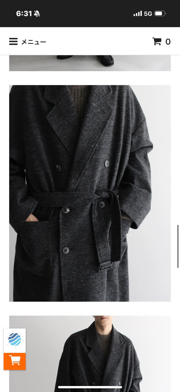 요코사카모토 23AW 로브 더블 코트 그레이 상품이미지2