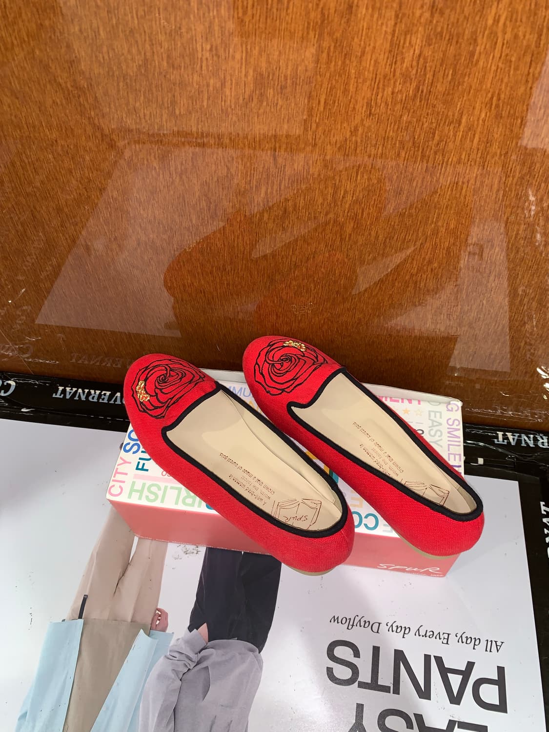 Spur 스퍼 레드 빈티지 단화 샌들 신발 상품이미지3