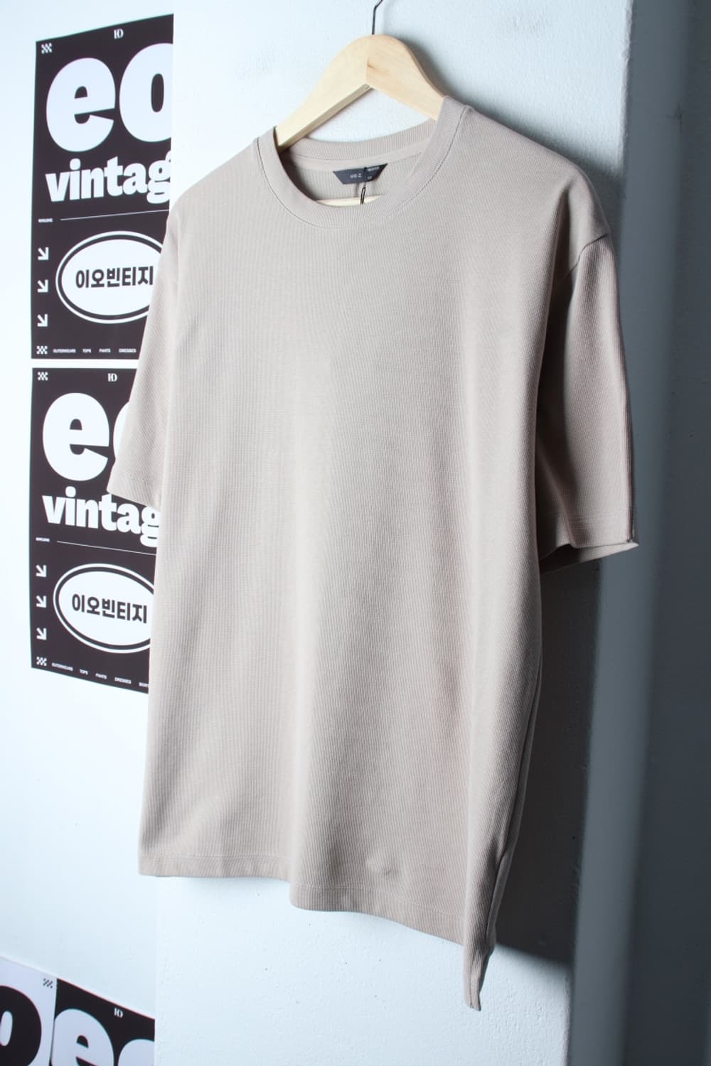 (L-XL) 앤드지 반팔 티셔츠 새상품 와플 베이지 무지-H32801 상품이미지1