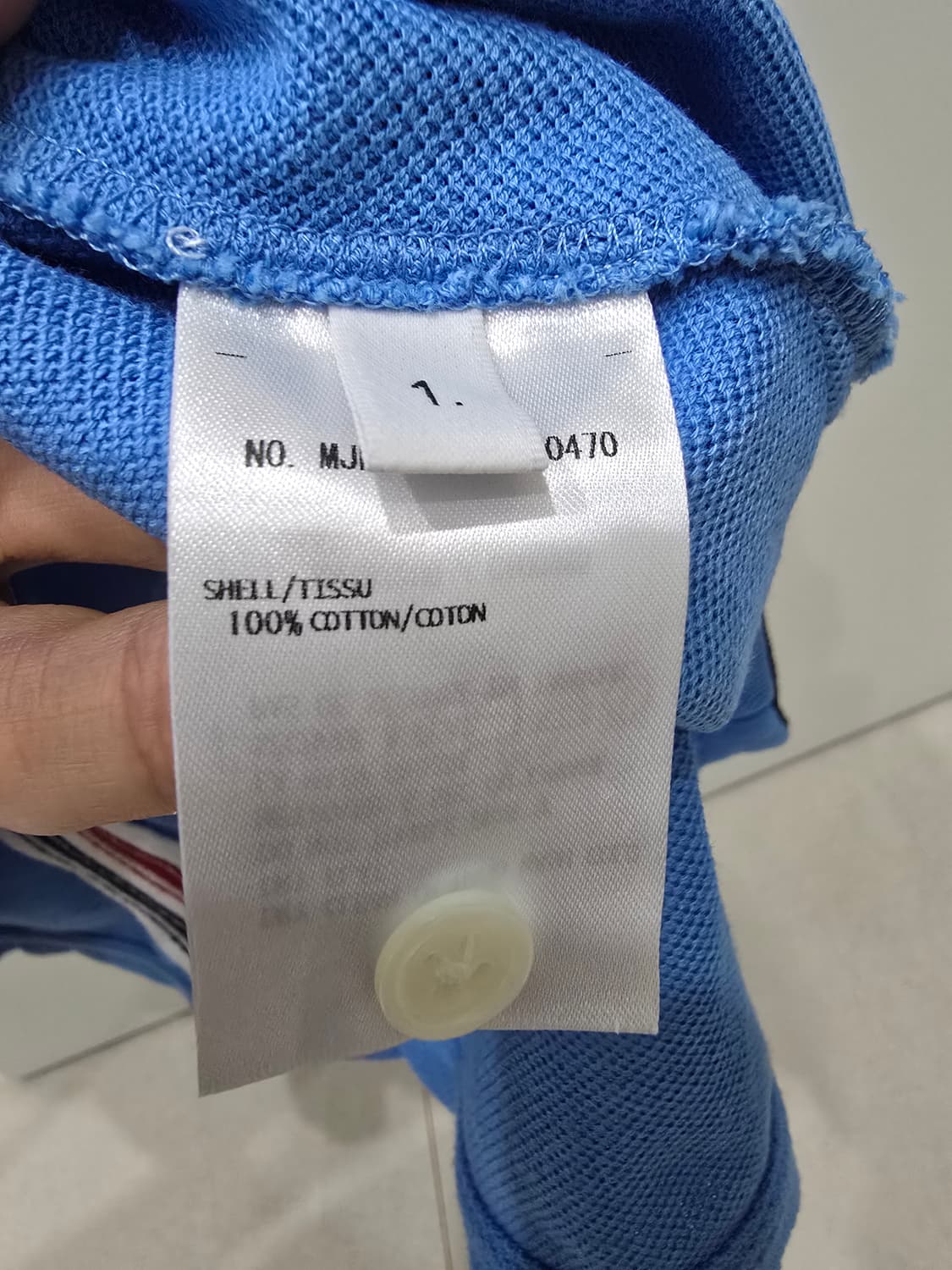 톰브라운 블루 반팔 카라티 상품이미지8