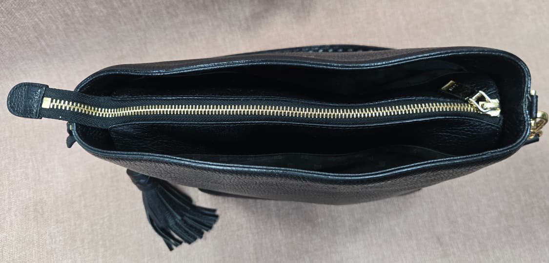 닥스 블랙 체크배색 가죽 숄더백상태상급 상품이미지6