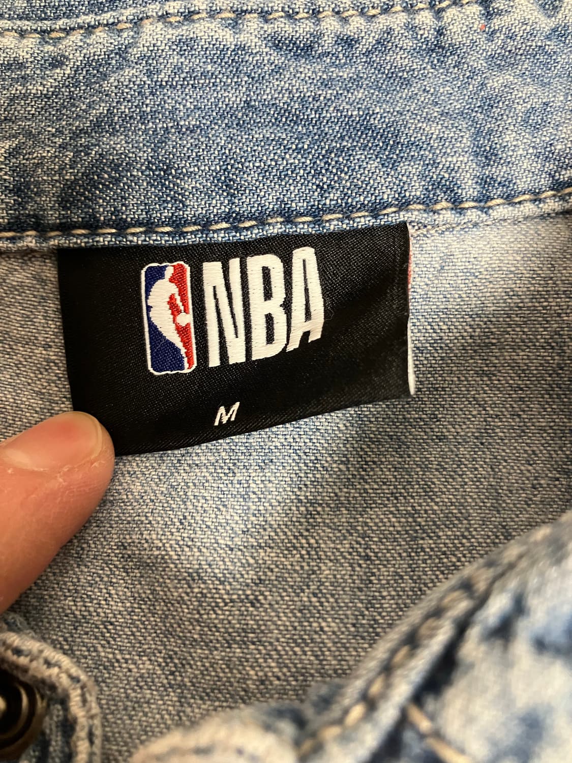 NBA 미네소타 울브스 청색 셔츠 데님 셔츠 남방 상품이미지3