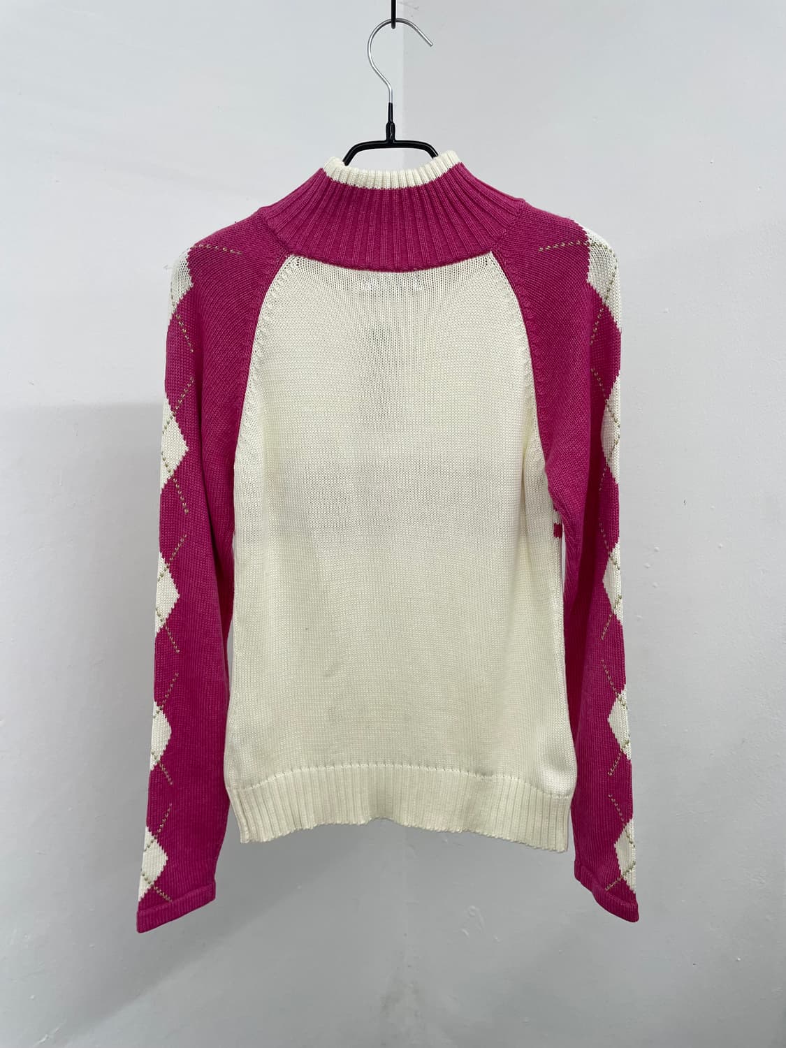 키치 핑크 아가일 니트 상품이미지6