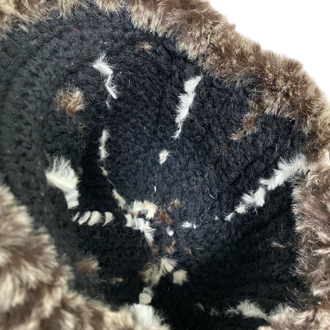 뜨개 배색 퍼 비니 햇 상품이미지5