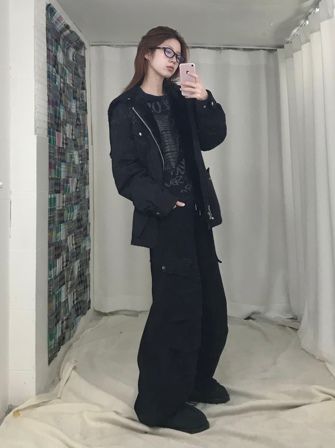 빈티지 데일리 블랙 코지 펑크 코디 세트 상품이미지1