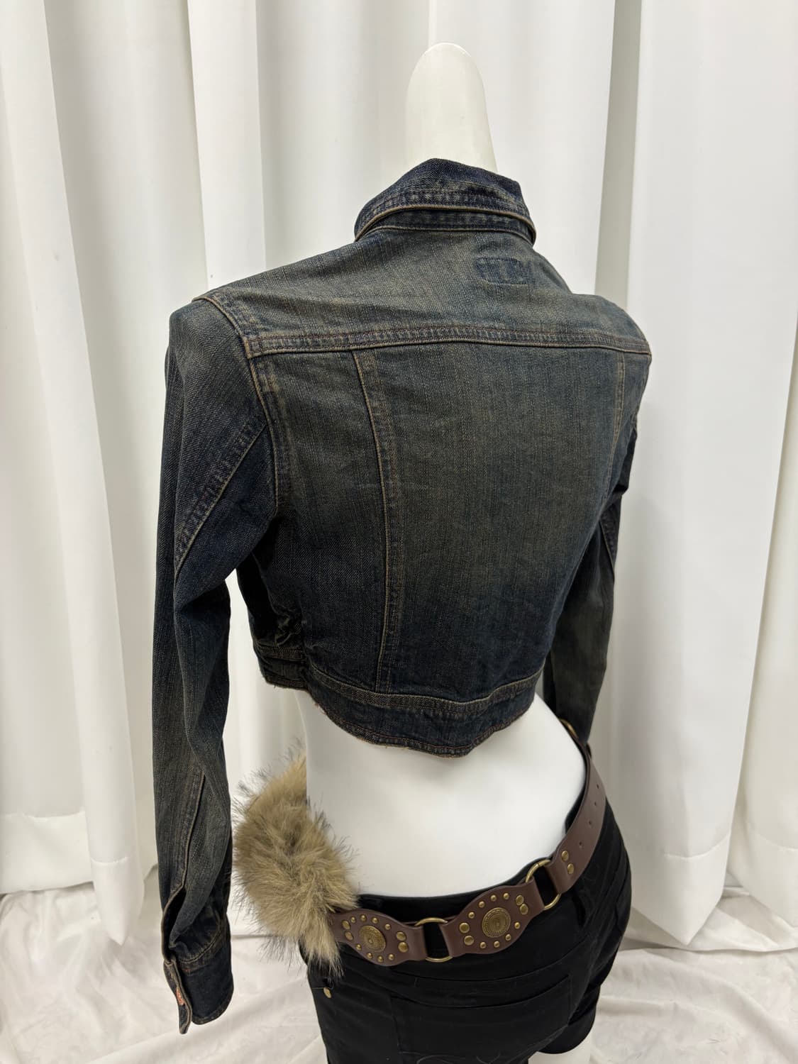 크롭 언발 청자켓 상품이미지5