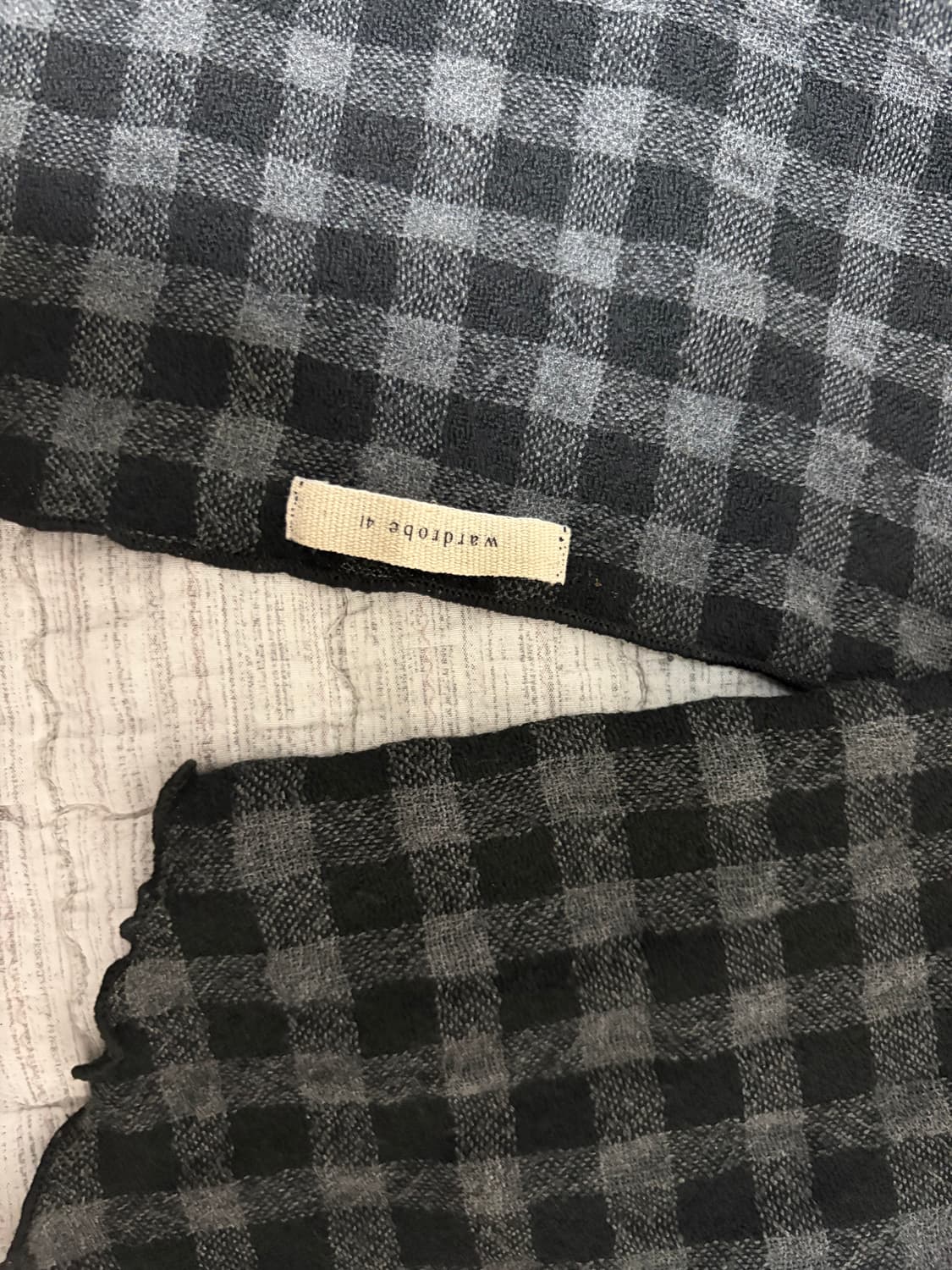 Wardrobe41 Long Scarf (Wool Tartan Grey) 상품이미지2